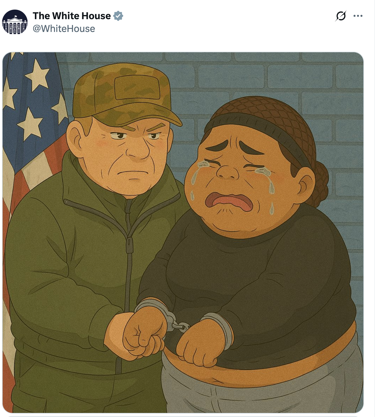 The White House used AI generated images and trending memes to post about detained immigrants on its official X account