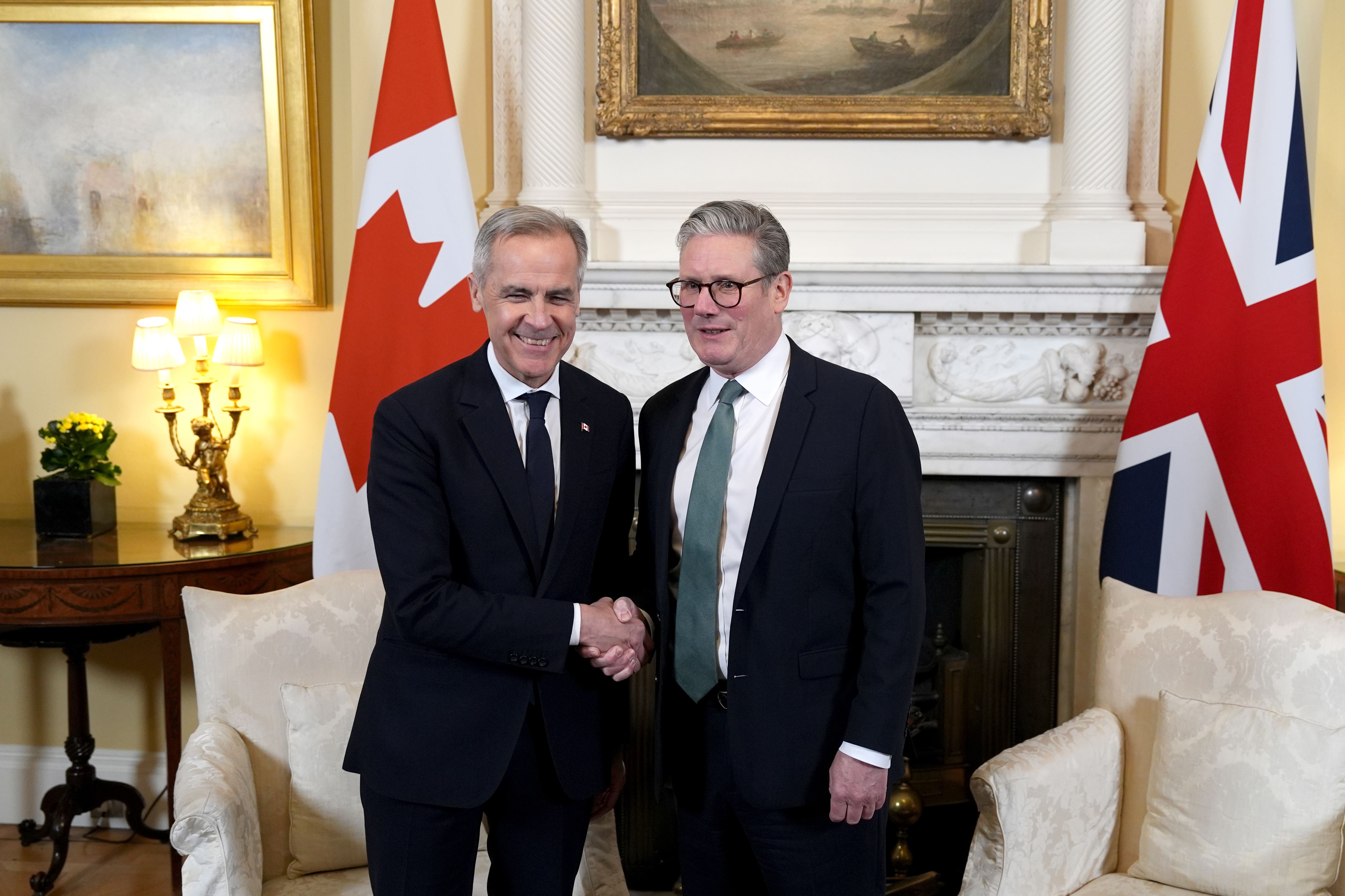 Sir Keir Starmer said he wants to deepen the UK’s relationship with Canada as he congratulated Mark Carney on his victory in the country’s election (Jordan Pettitt/PA)