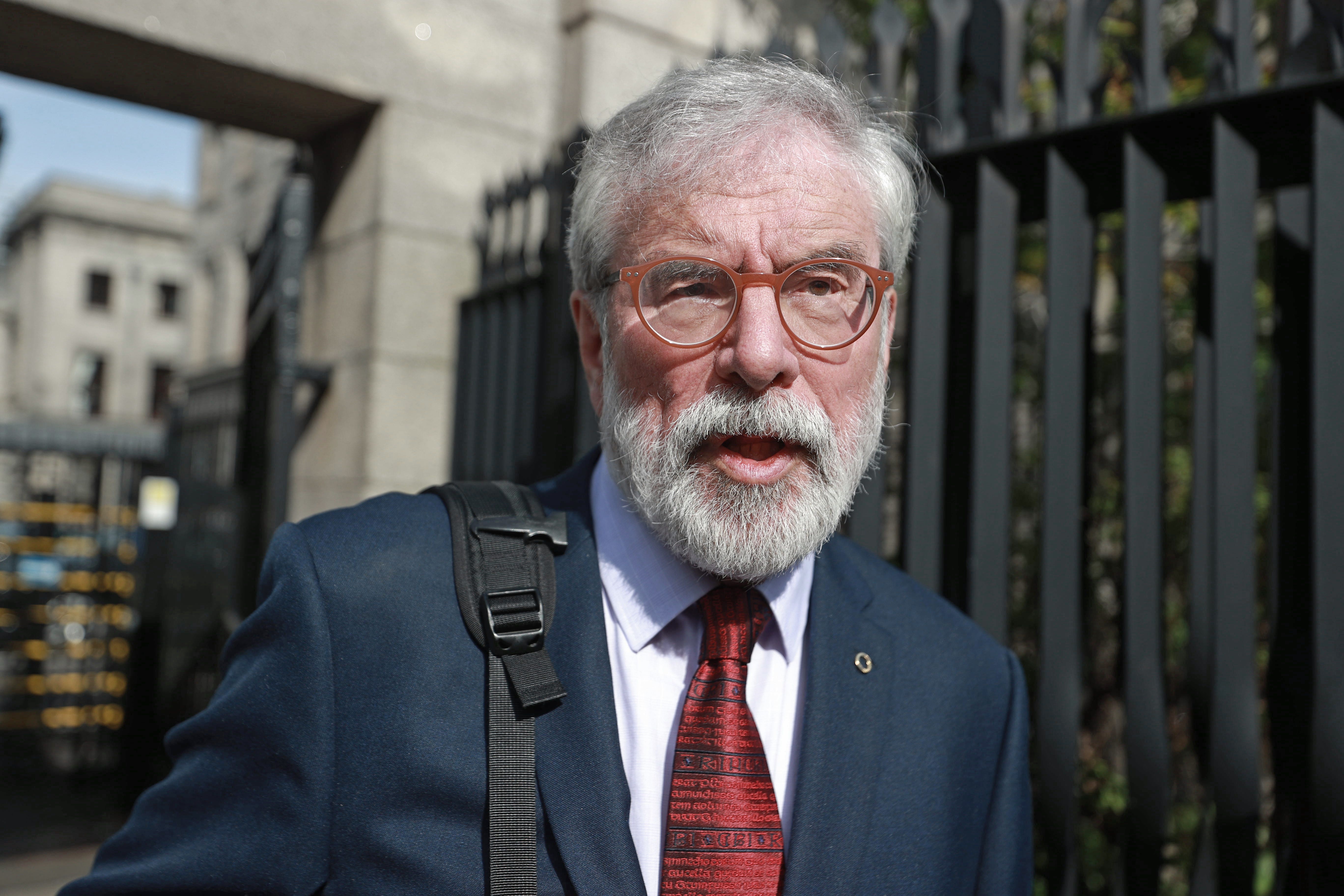Former Sinn Fein president Gerry Adams outside the High Court in Dublin (Liam McBurney/PA)