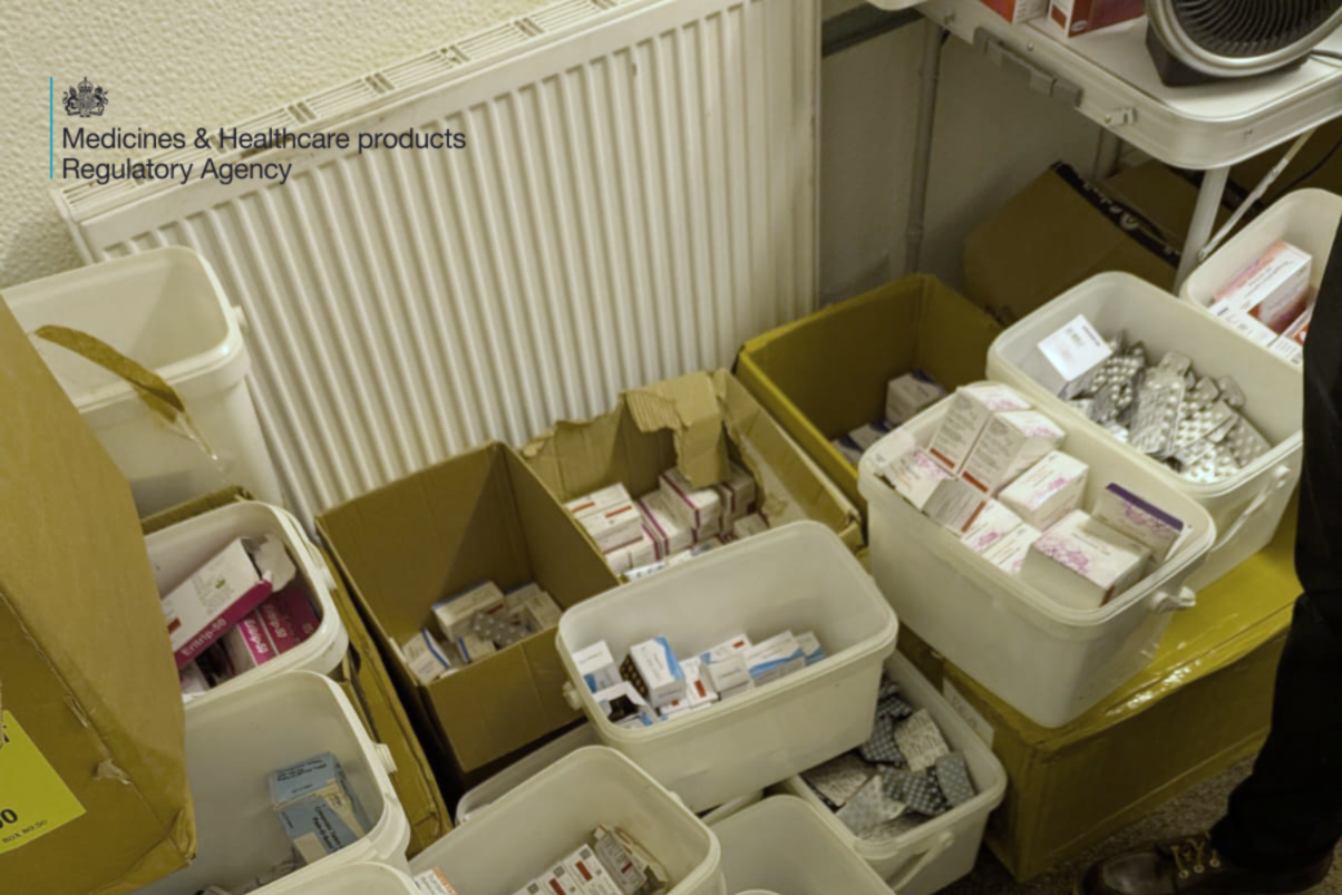 Drugs seized in a raid (MHRA/PA)