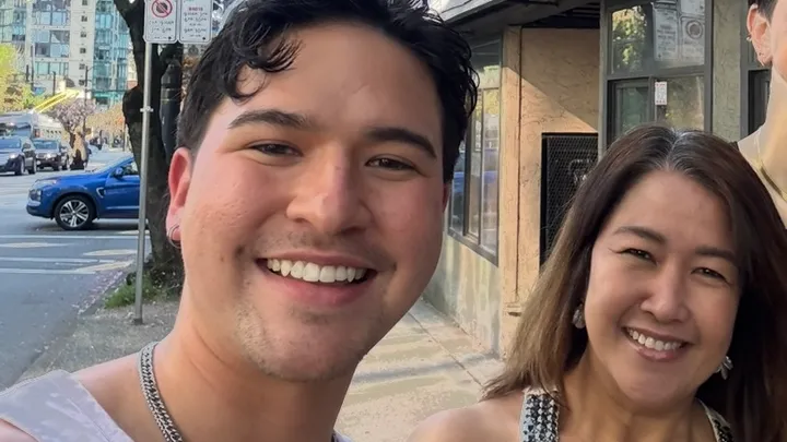 Helgi Bjarnason pictured with his mother Maria Victoria (Vicky) Bjarnason shortly before the incident