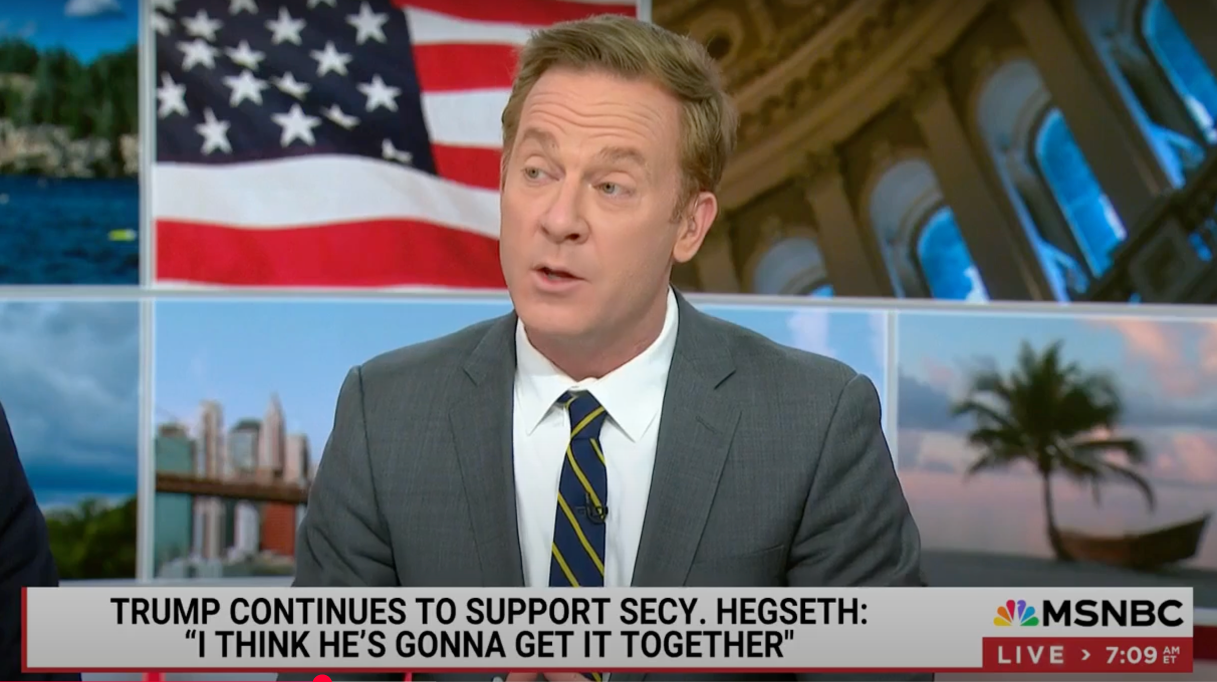 MSNBC's Jonathan Lemire says that President Trump is beginning to 'cool off' following Pete Hegseth's national security scandals