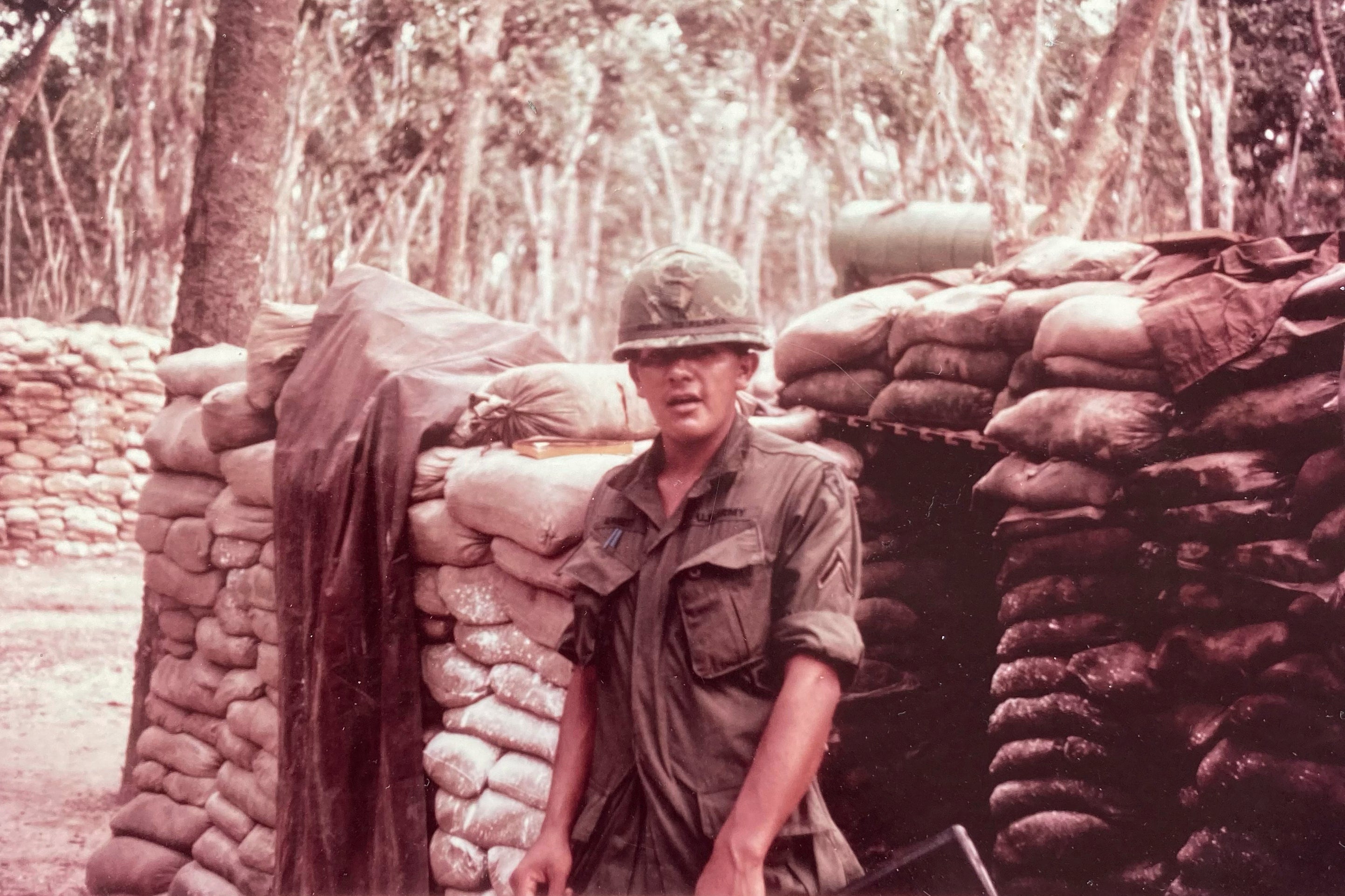 This photo provided by George Bennett shows Bennett during his service in Vietnam from 1966 to 1967. (George Bennett via AP)