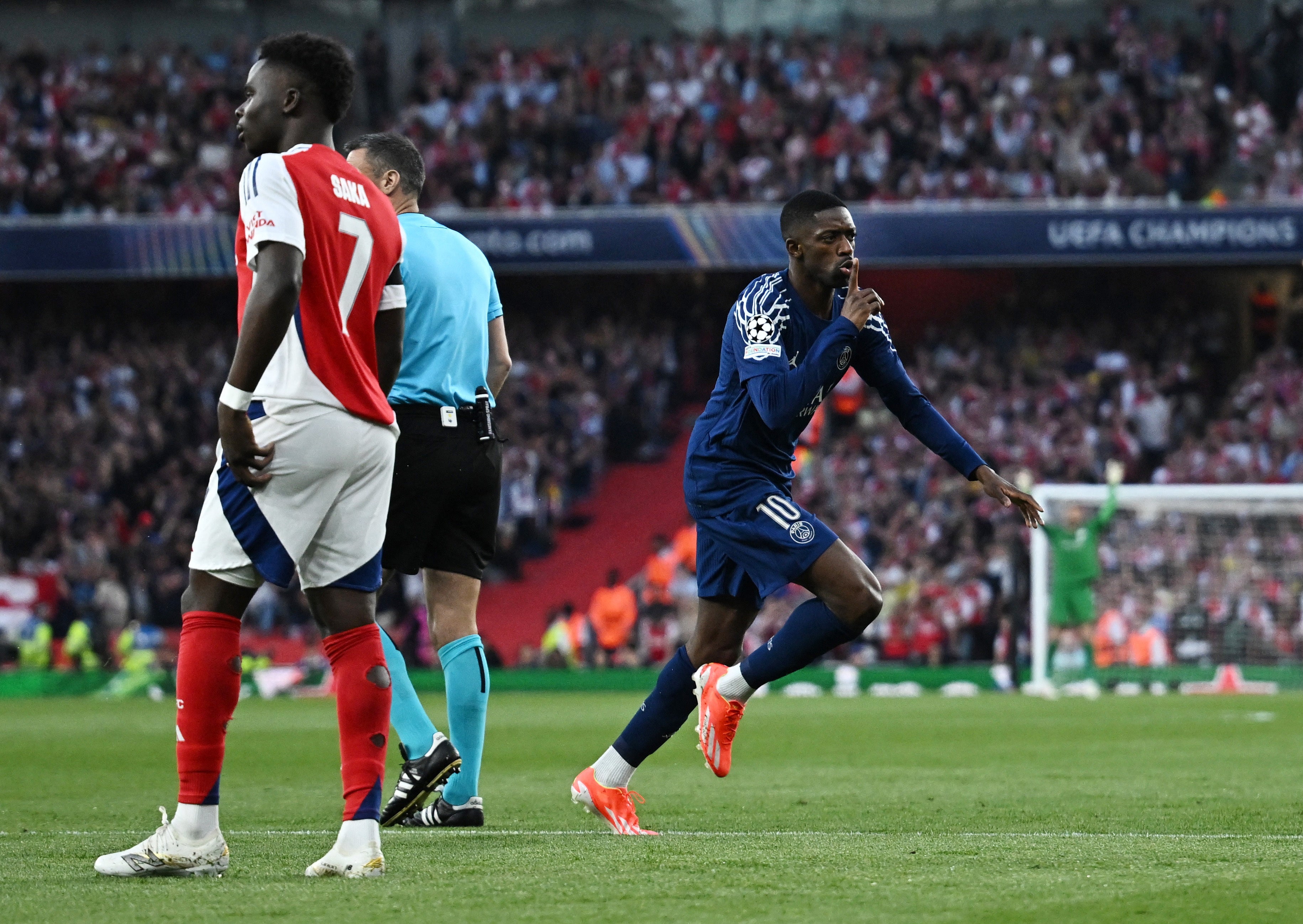 Ousmane Dembele scored the only goal of the game for PSG in the first leg against Arsenal