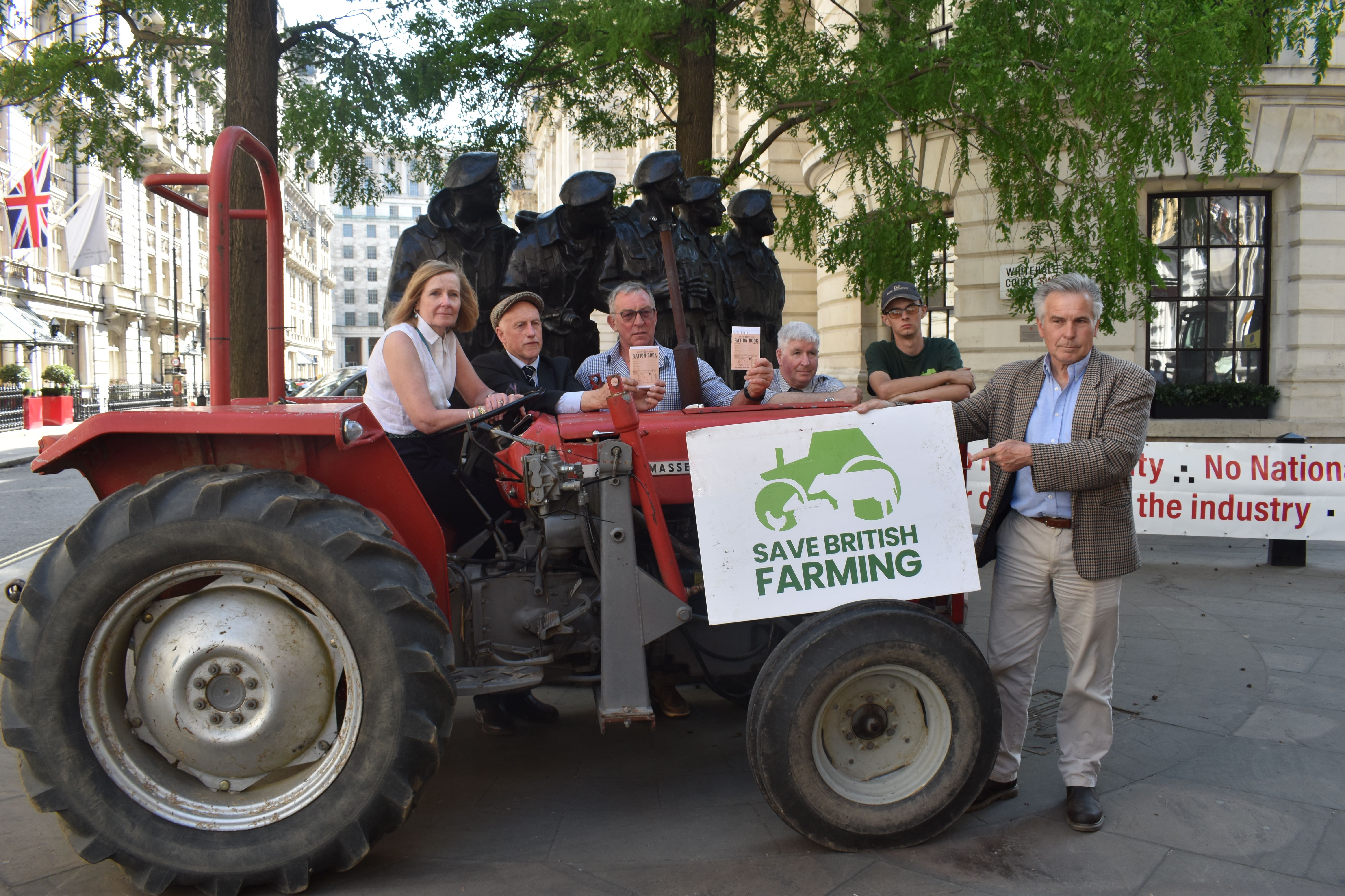 People at a Save British Farming protest in London amid concerns for the UK’s food security (Eric Williams/PA)