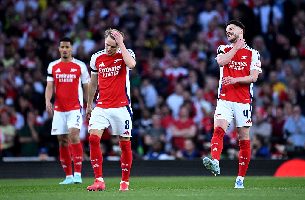 Arsenal were 1-0 down early on and struggled to get to grips with PSG’s midfield