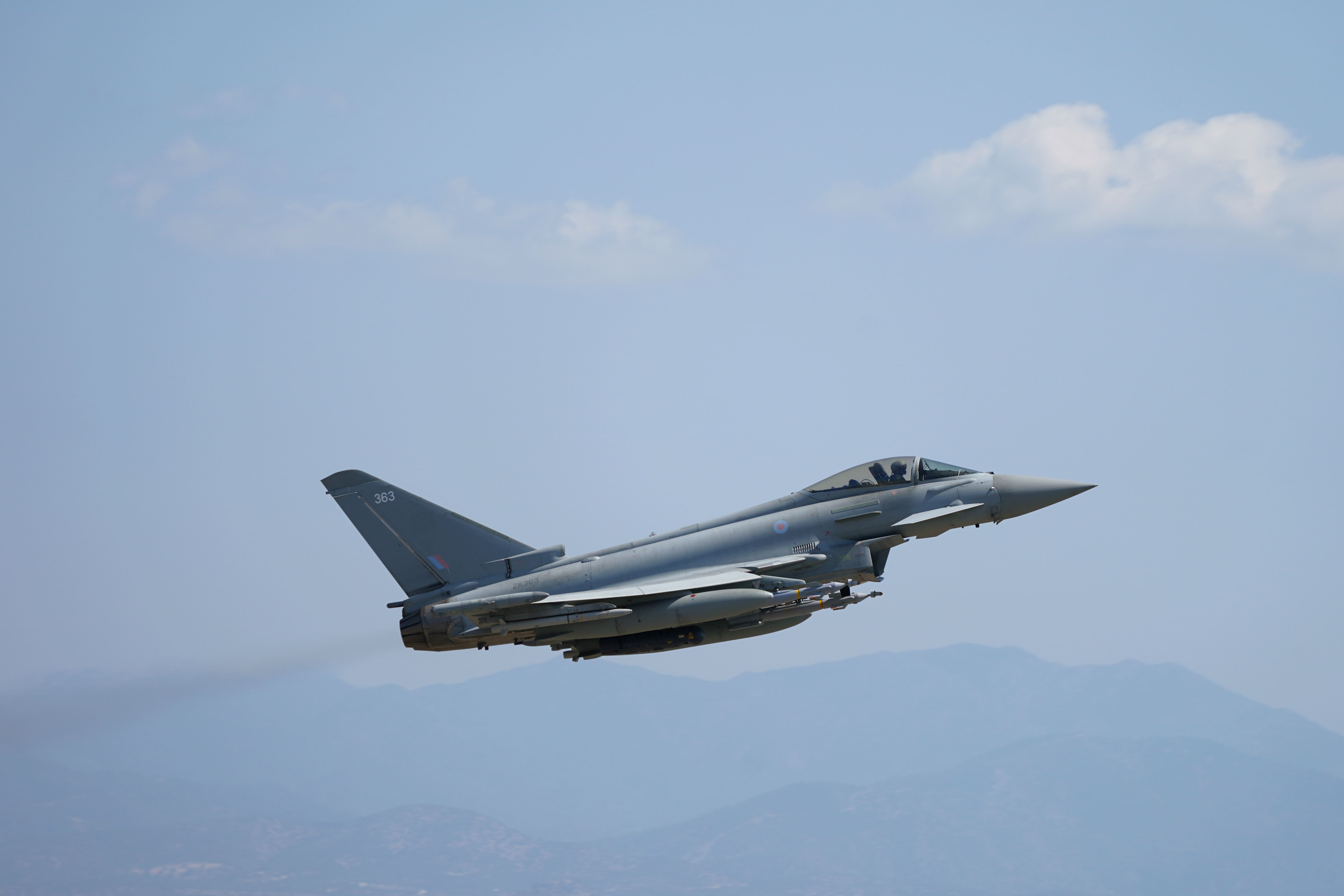 File photo of a Typhoon FGR4, the type of aircraft used in the strike against the Houthis (Joe Giddens/PA)