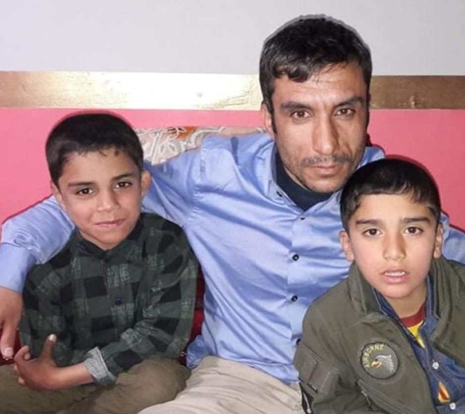 Hamidullah Fahim with his two eldest sons, Najibullah and Hasibullah, when they were younger