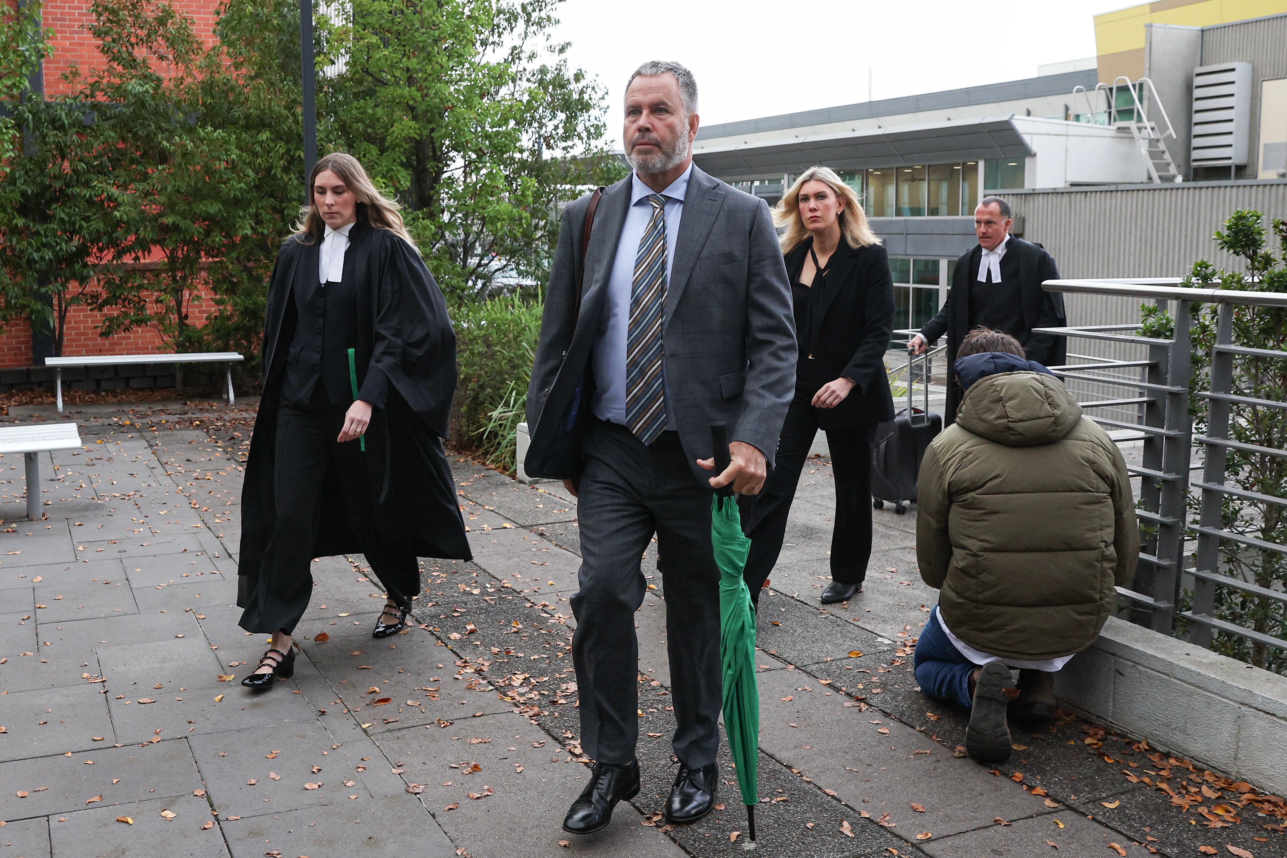 Members of Patterson's legal team, from left: Barrister Sophie Stafford, Lawyer Bill Doogue, Lawyer Ophelia Holloway, and Barrister Colin Mandy SC