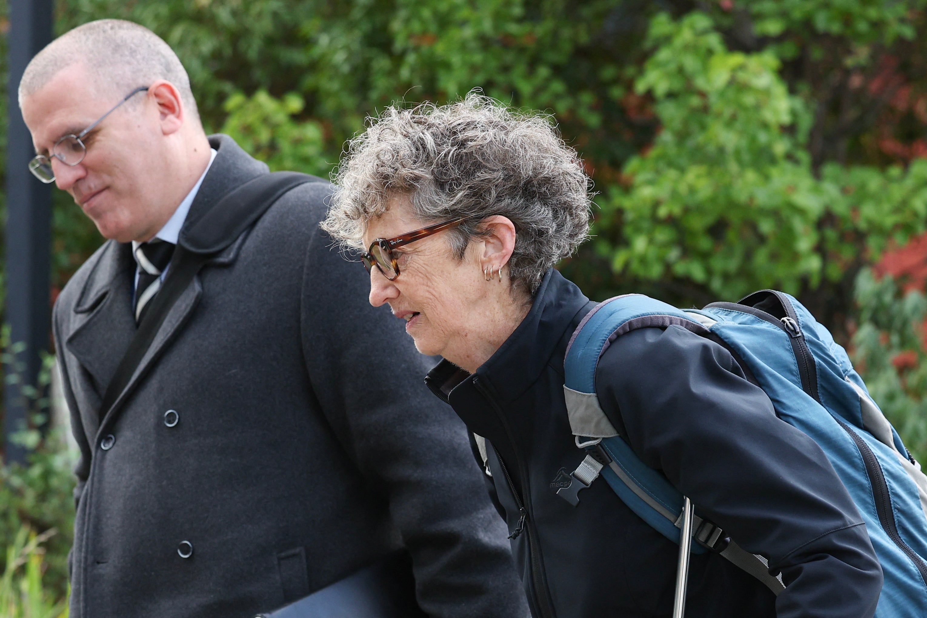 Crown Prosecutor Nanette Rogers, right, with Detective Senior Constable Stephen Eppingstall, arriving for the trial on Wednesday