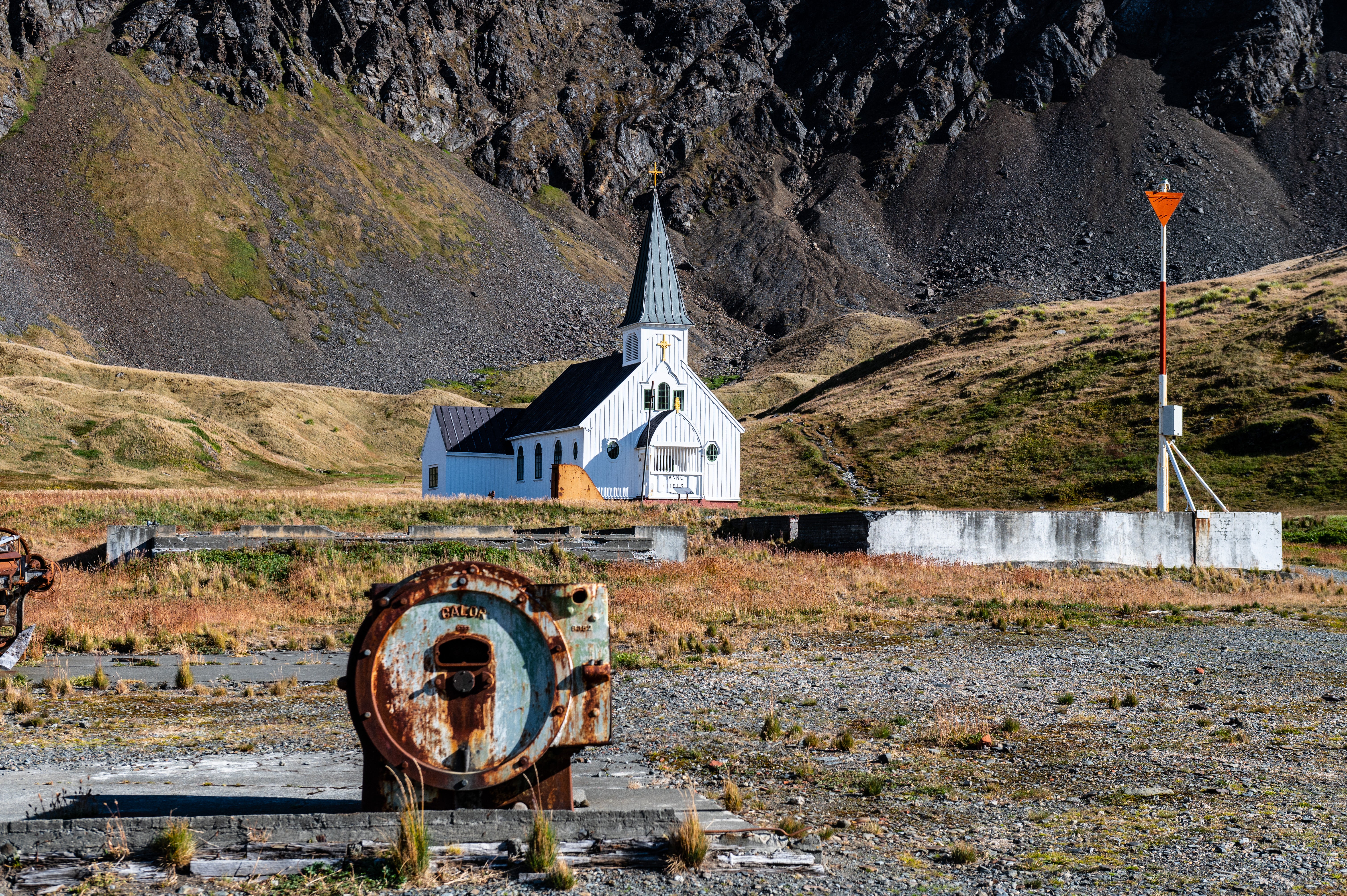 A striking 100-year-old Norwegian church at Grytviken
