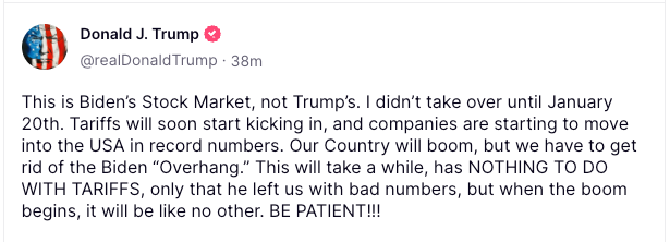 Trump took to Truth Social to blame Biden for the dismal economic numbers released on Wednesday