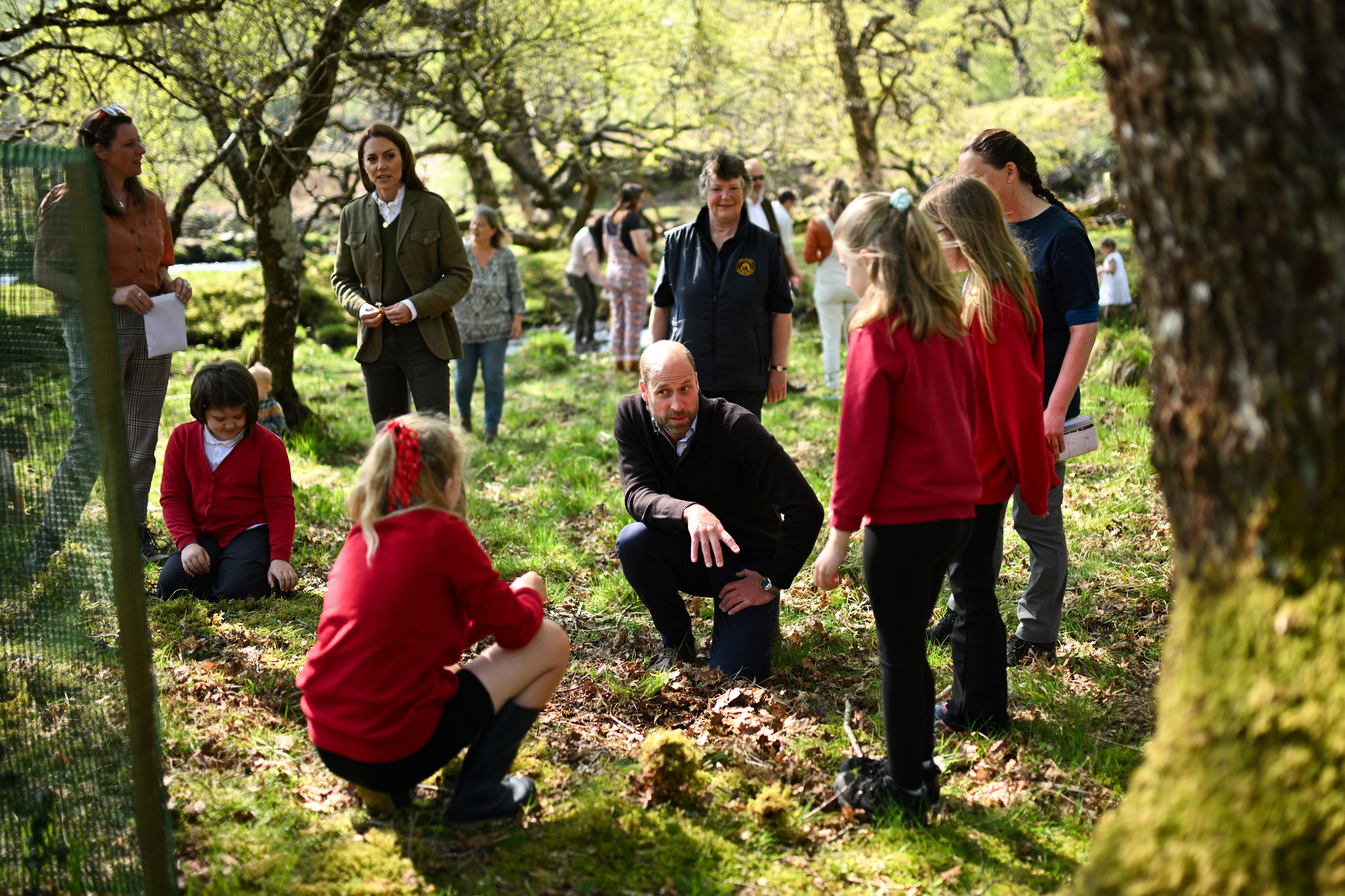 The Prince and Princess of of Wales visited the Ardura Community Forest on Mull on Wednesday (Oli Scarff/PA)