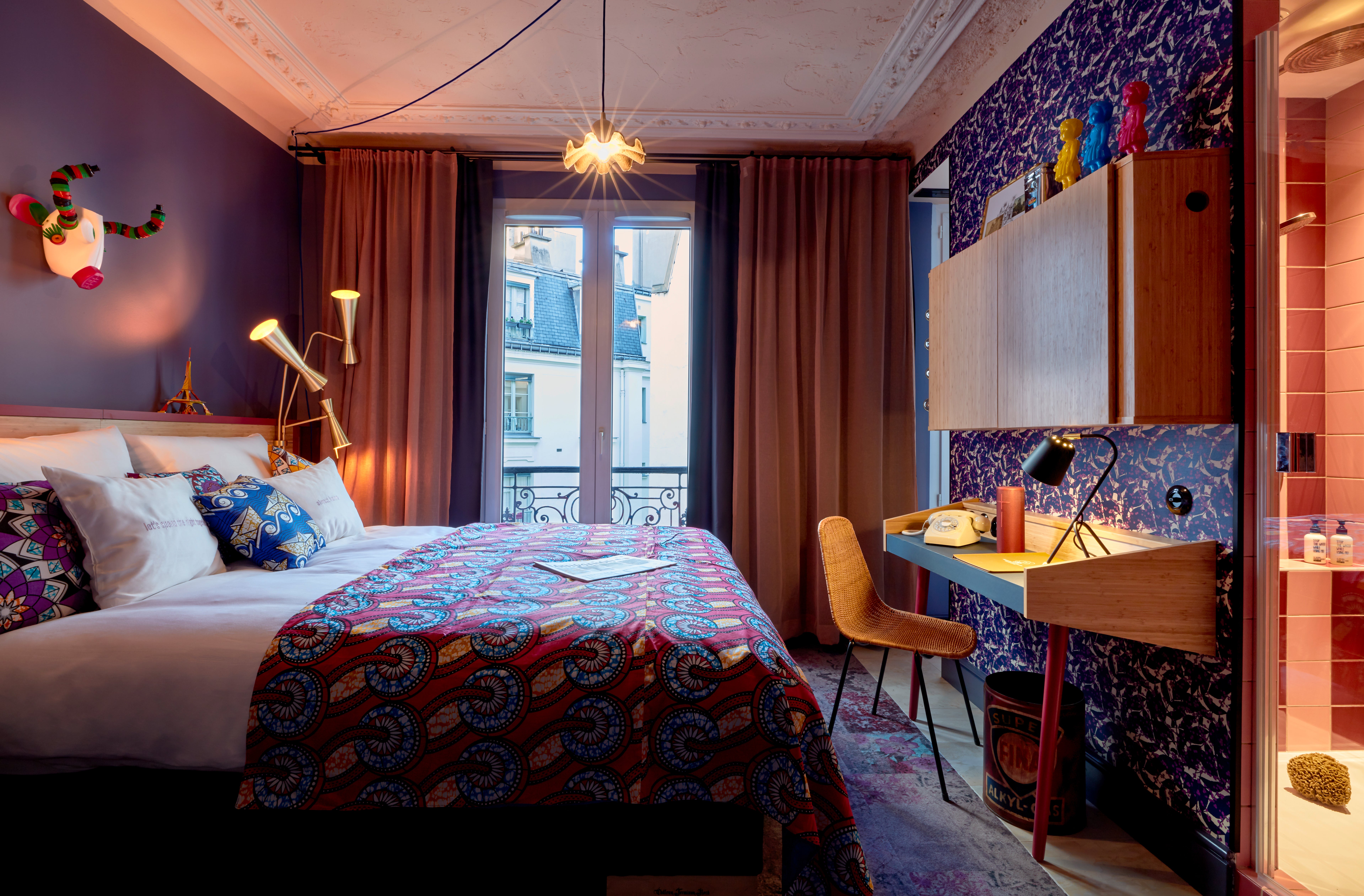 Vibrant rooms are convenient for families who arrive in Paris via the Eurostar