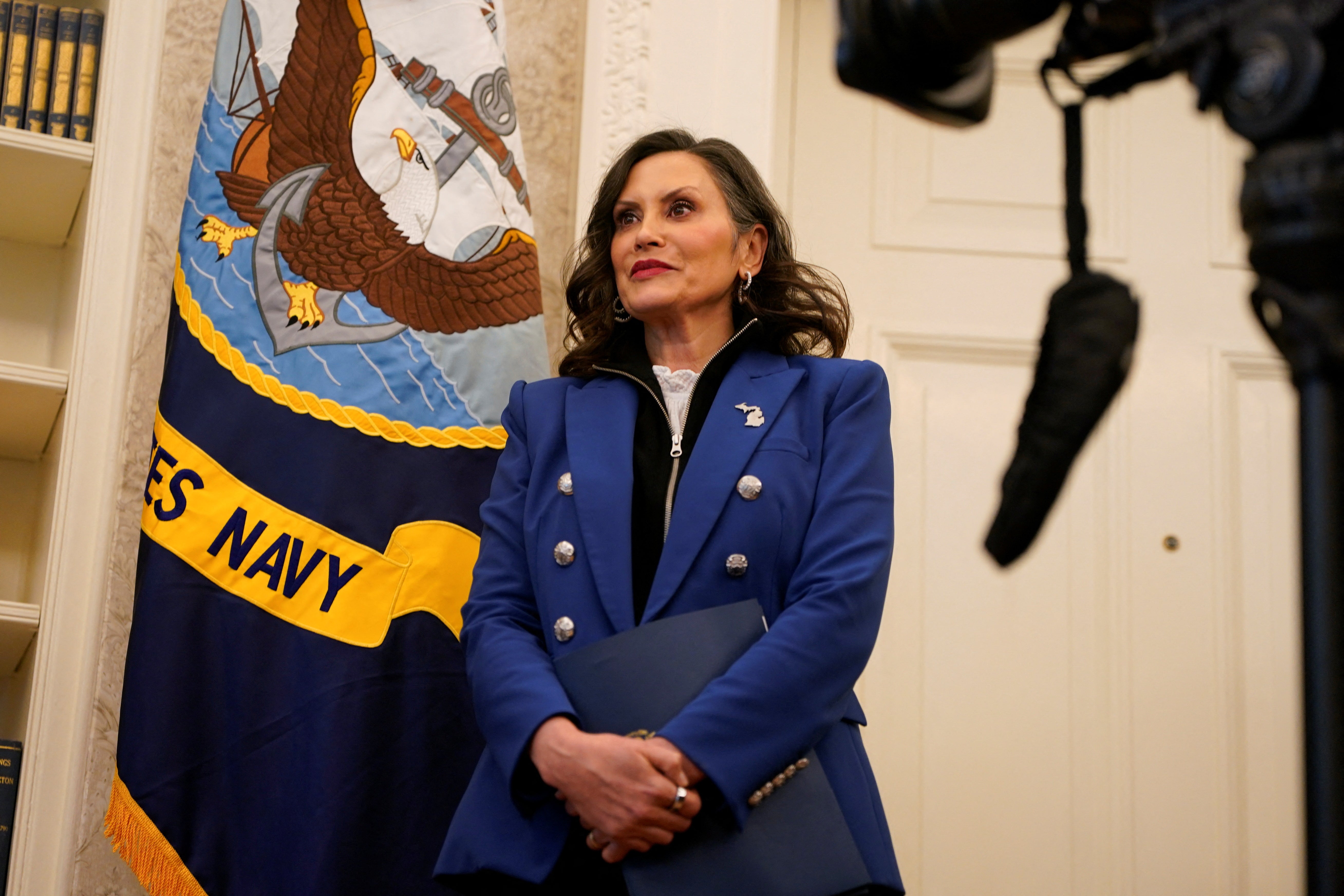 The appearance with Trump at the military base came after she was in seen in the Oval Office. However, she claimed to be suprised to be brought in with the press present.