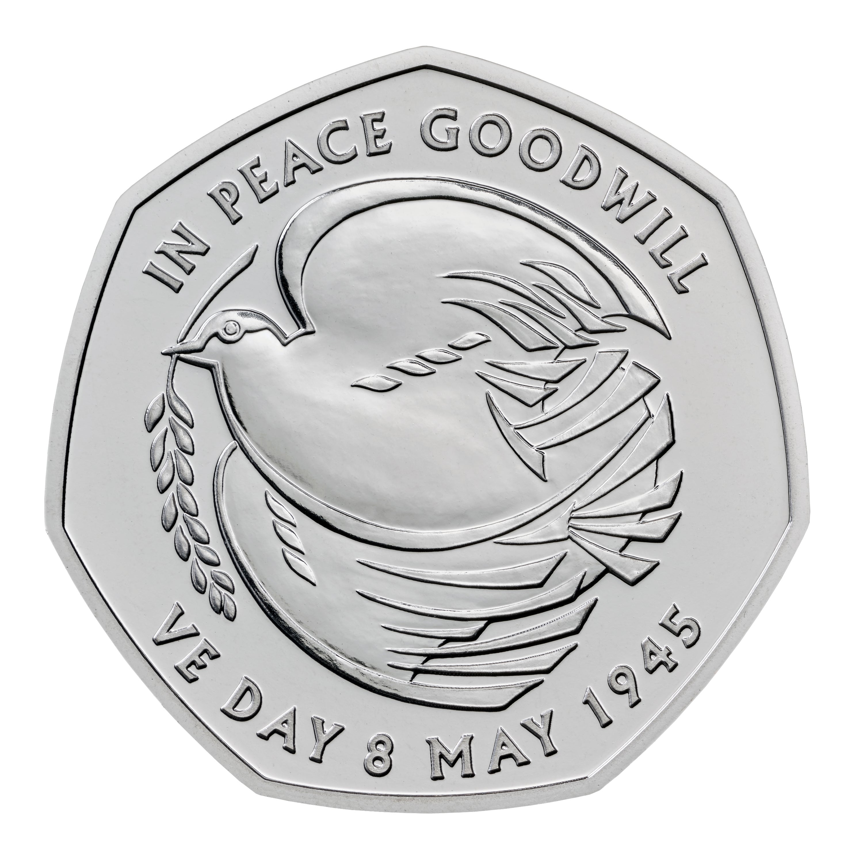 The VE Day 50p coin to mark the 80th anniversary of the end of the Second World War