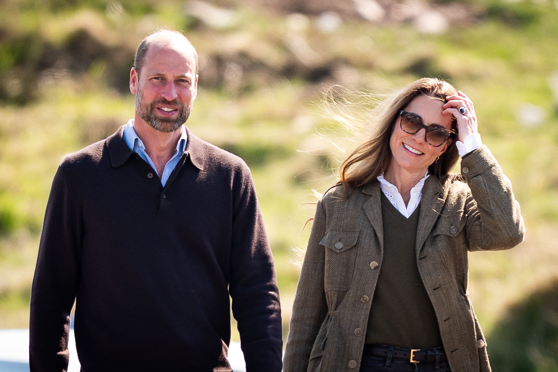 The Prince and Princess of Wales visited a ferry port on the west coast of Mull before sailing to Iona (Aaron Chown/PA)