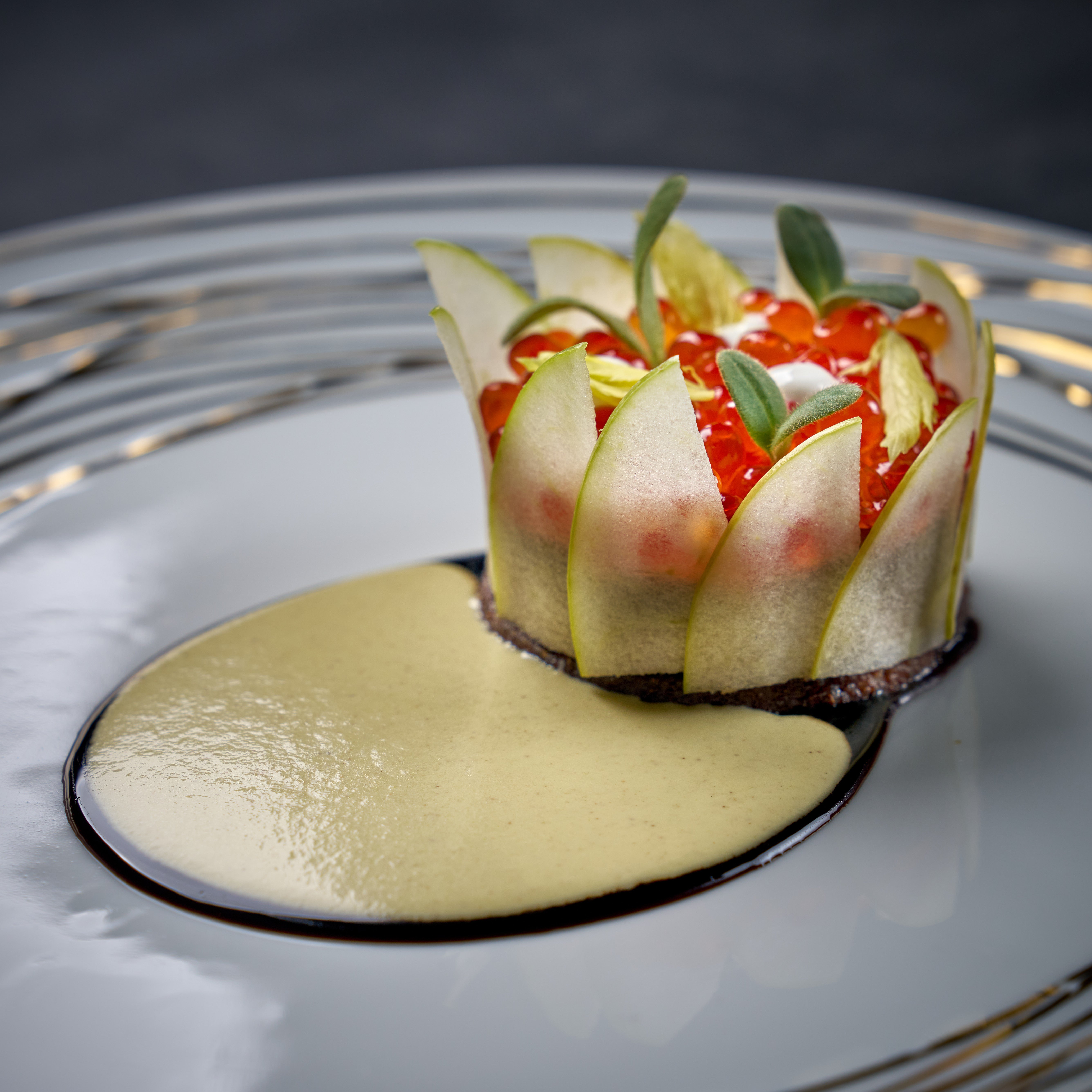 Chef Gabriel Kreuther's cashew mushroom parfait