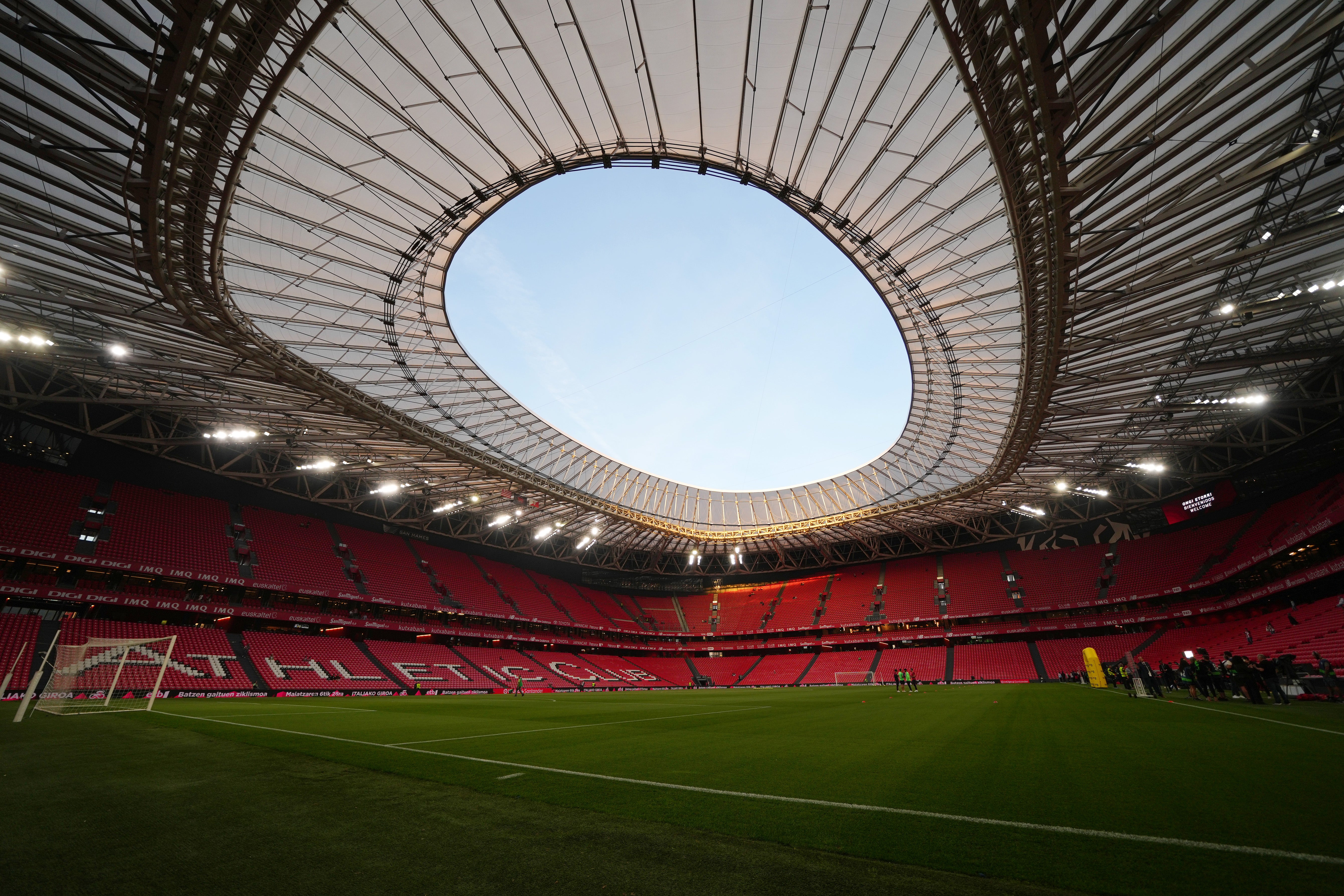 General view inside the stadium prior to the LaLiga Santander match between Athletic Club and Sevilla FC at San Mames Stadium on April 27, 2023 in Bilbao, Spain.