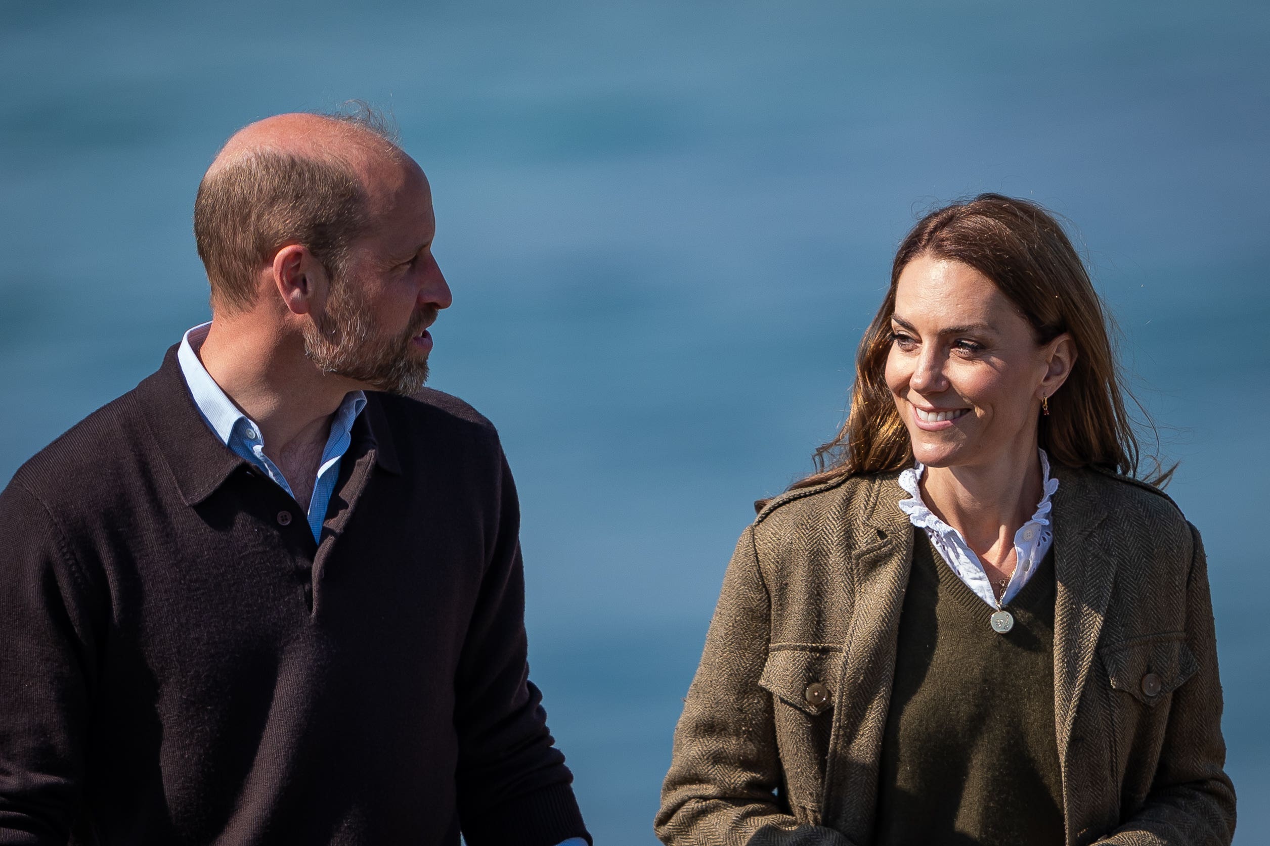 The Prince and Princess of Wales after taking the ferry back across the water from the Isle of Iona (Aaron Chown/PA)
