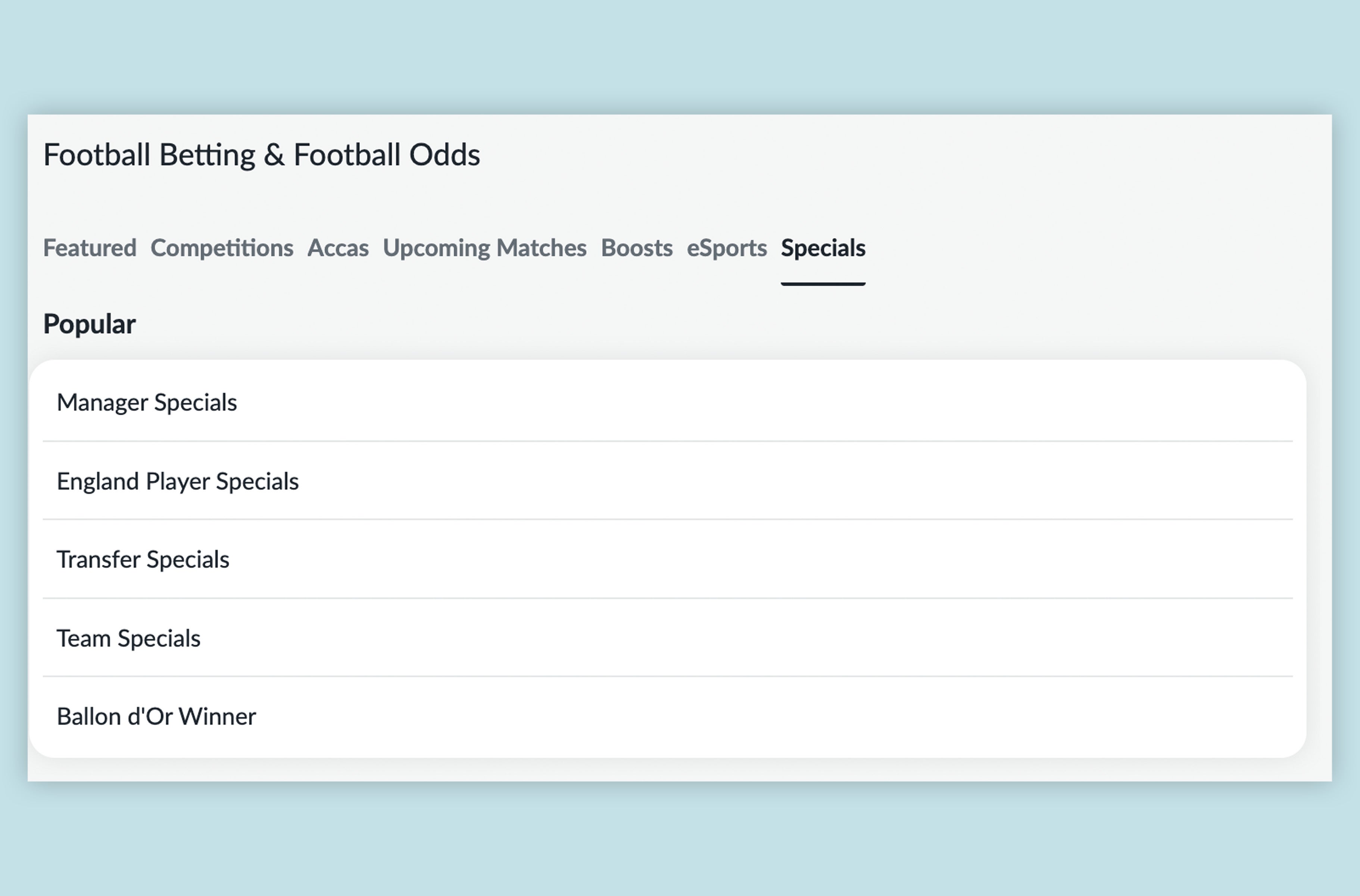 BetVictor always has a host of special odds available for betting on next manager, transfer and team markets.