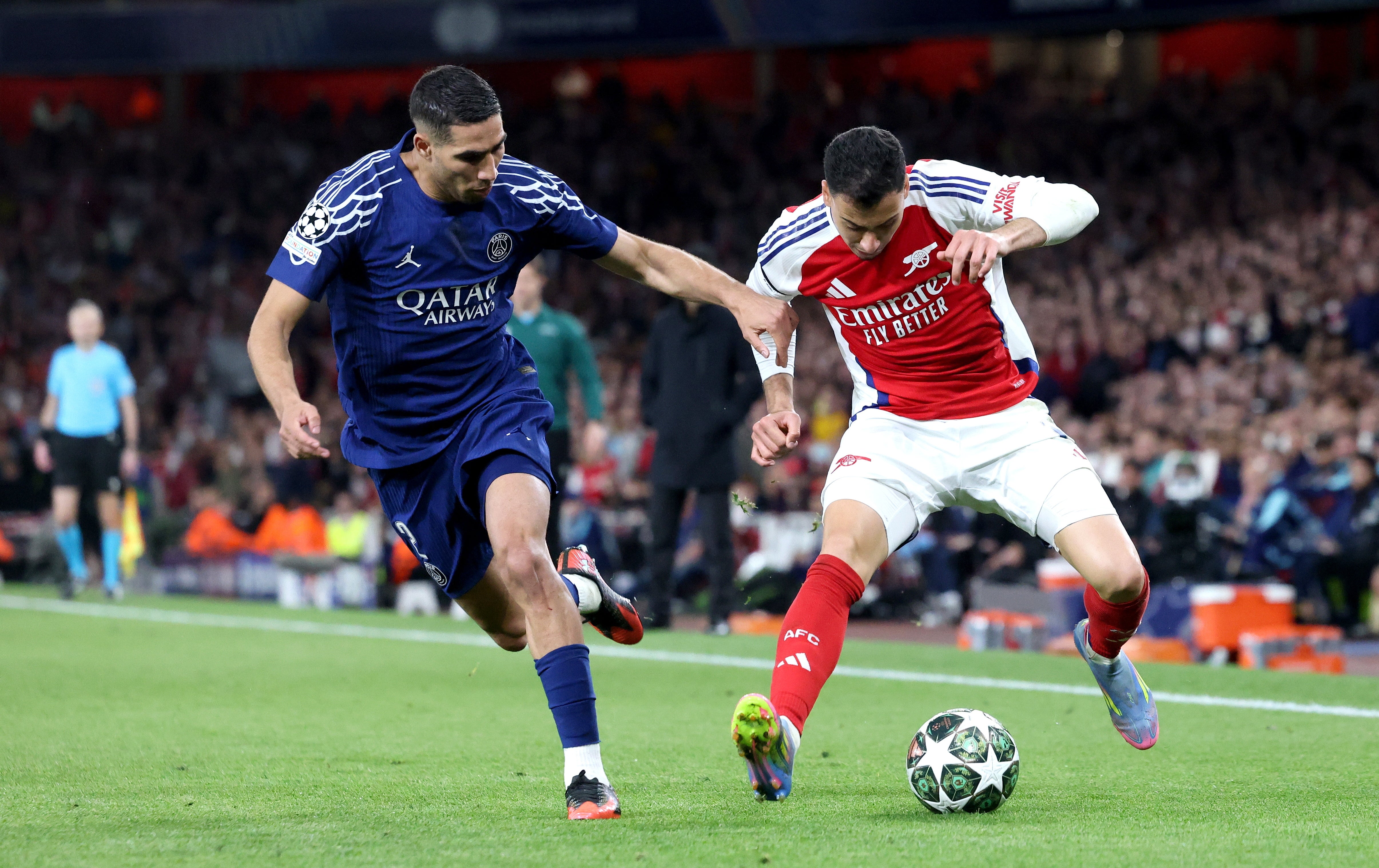 Arsenal could target the space behind Achraf Hakimi in the second leg