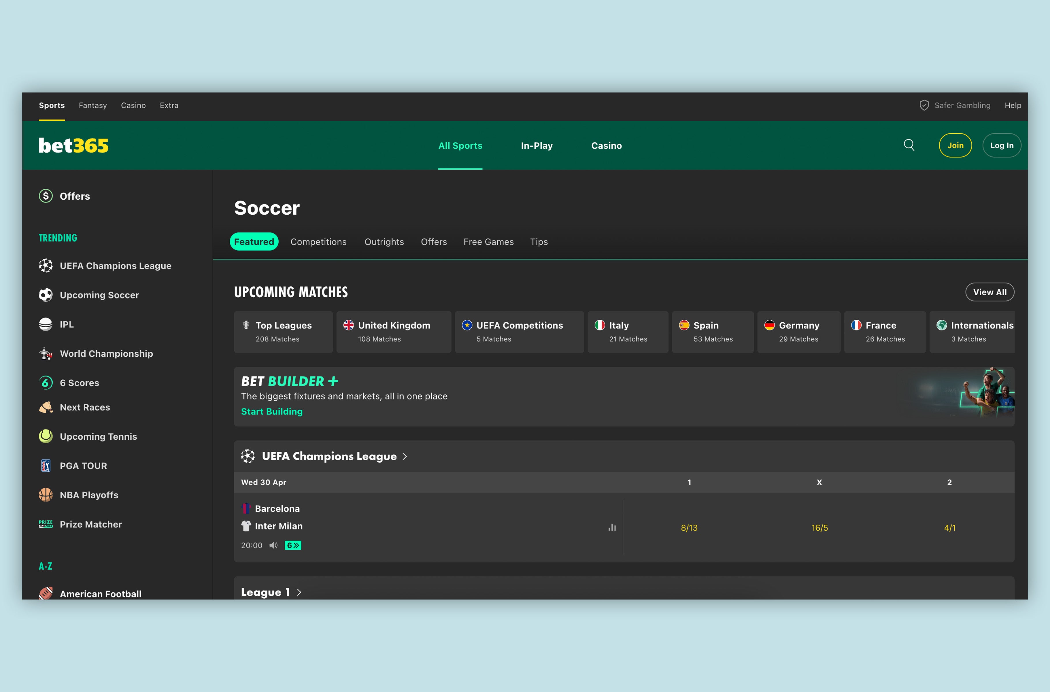 Bet365 has one of the best in-play betting platforms online, including live streaming and a lag-free betting experience.