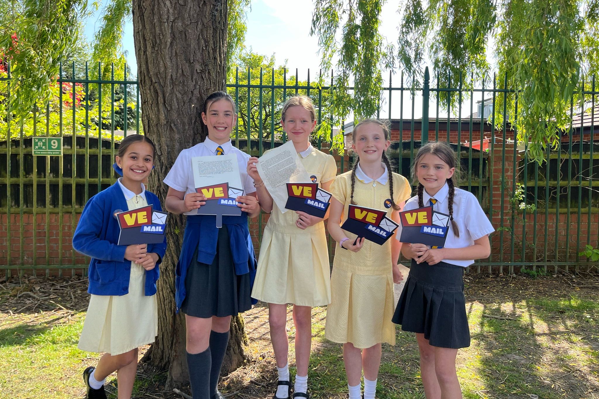 Children from James Brindley School in Manchester have participated in this year’s VE Mail programme (Together Coalition/PA)