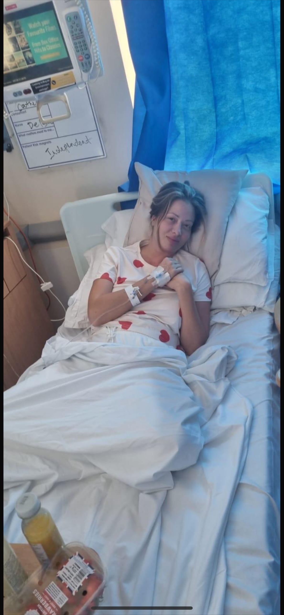 Ms Boden has to go to hospital every eight weeks to receive treatment for Crohn's disease but is now symptom-free