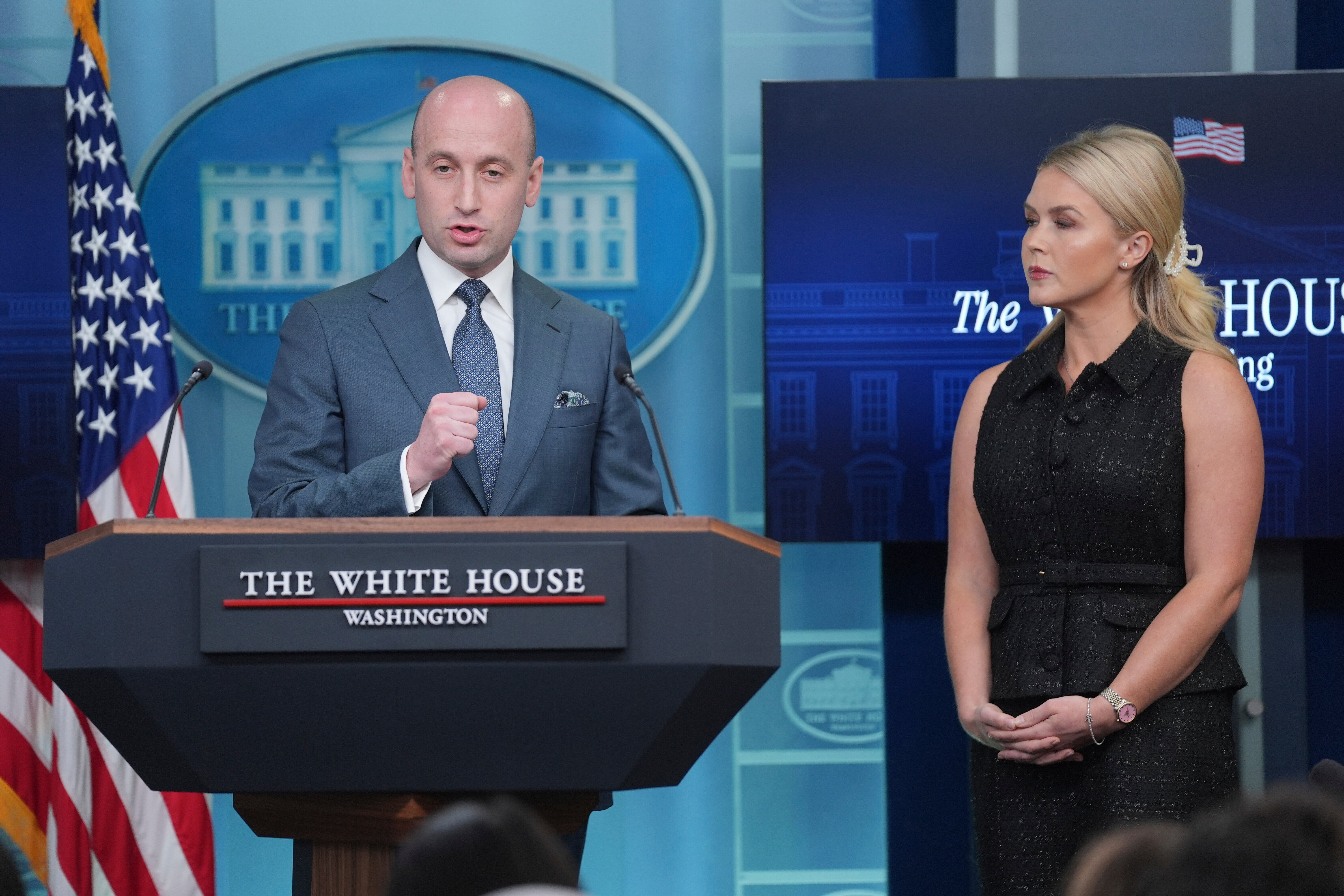 Miller clashed with reporters during the early briefing.