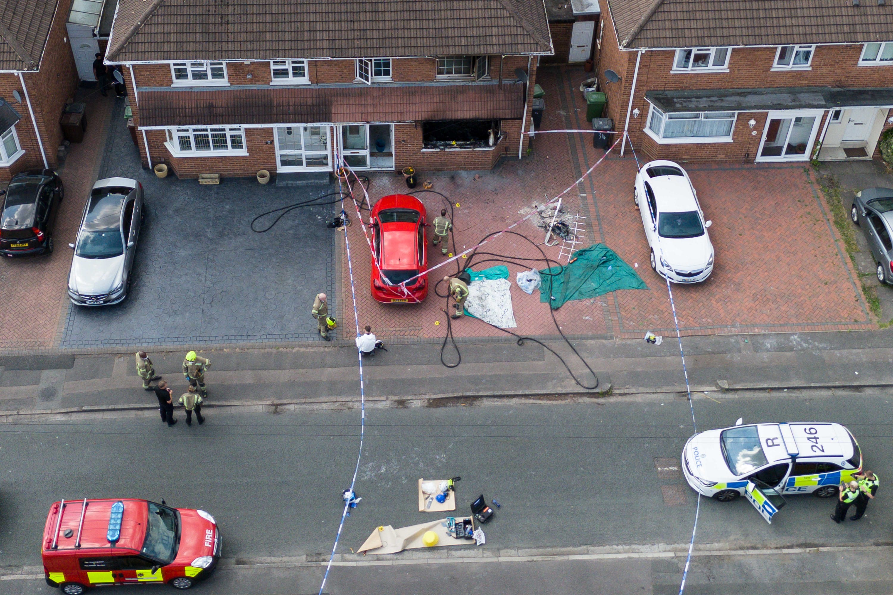 Emergency services at the scene in Plascom Road in Wolverhampton (Jacob King/PA)