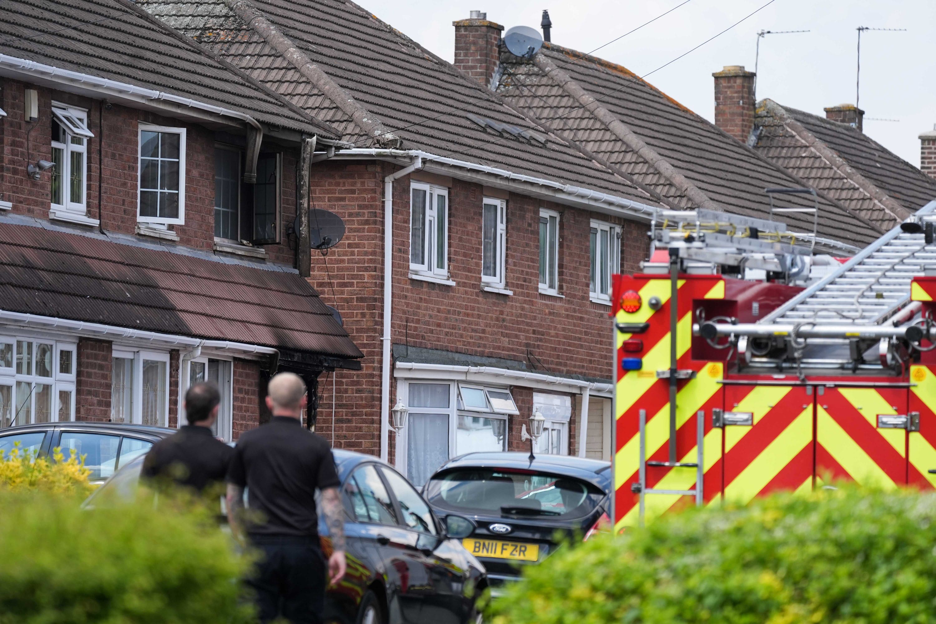 Emergency services at the scene in Plascom Road in Wolverhampton (Jacob King/PA)