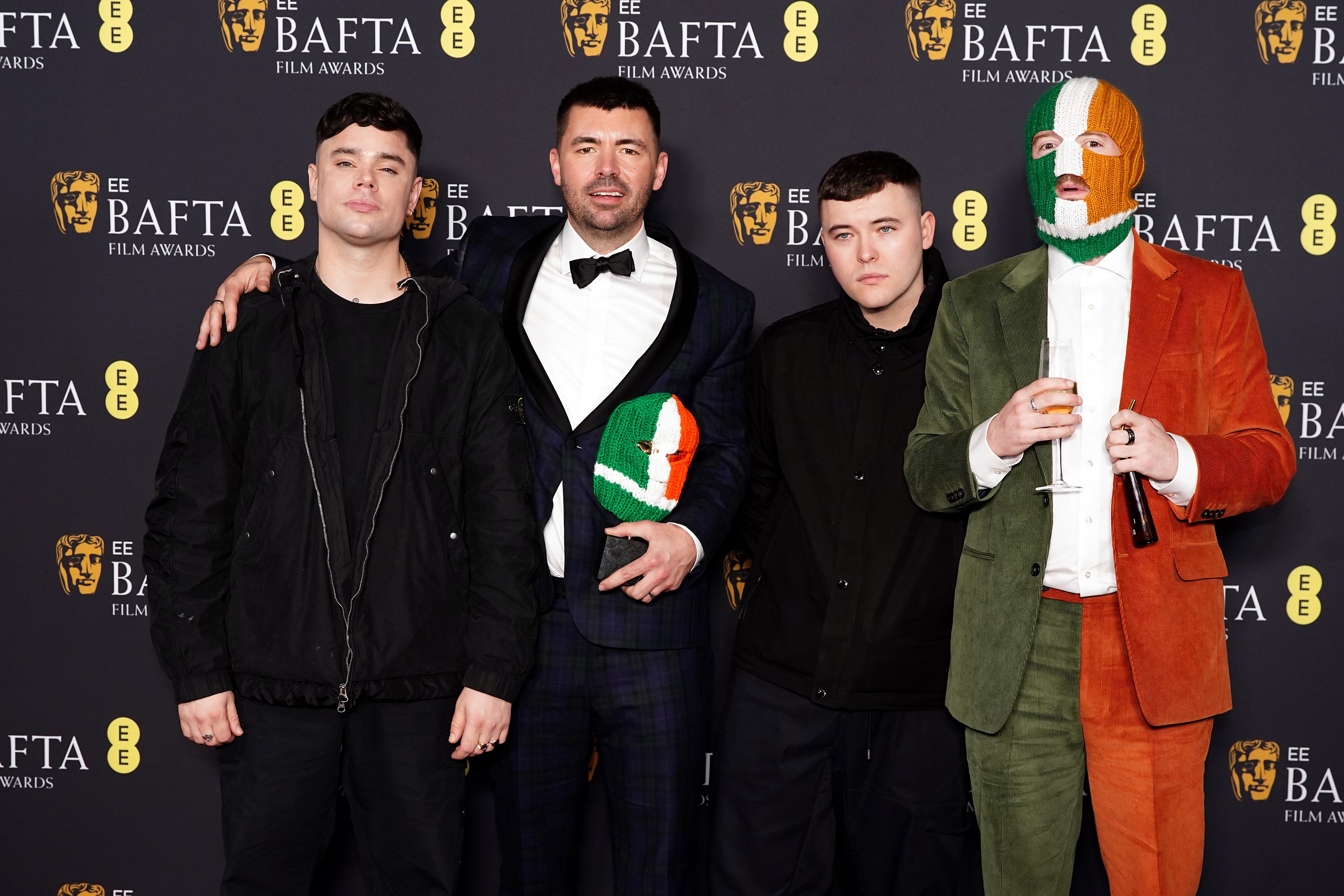 Kneecap and director Rich Peppiatt at the 78th British Academy Film Awards