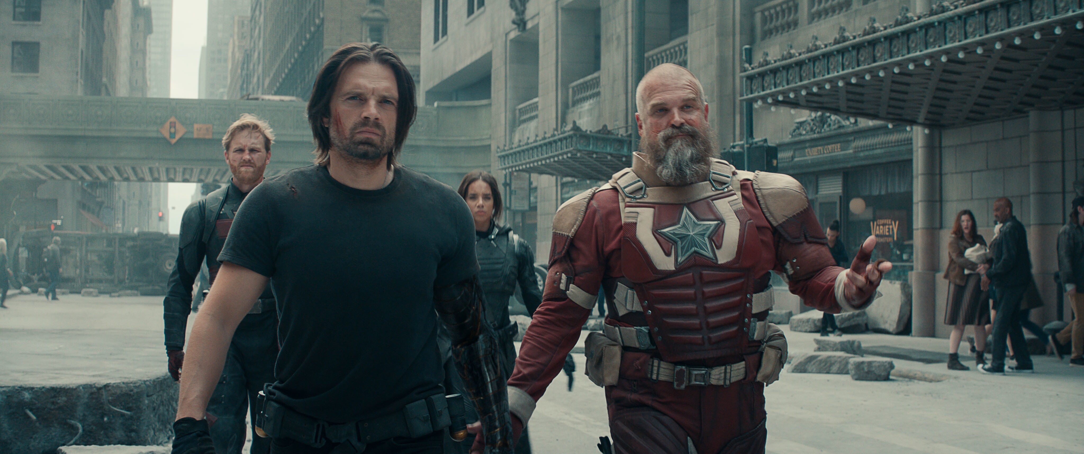 Wyatt Russell, Sebastian Stan and David Harbour star in ‘Thunderbolts’