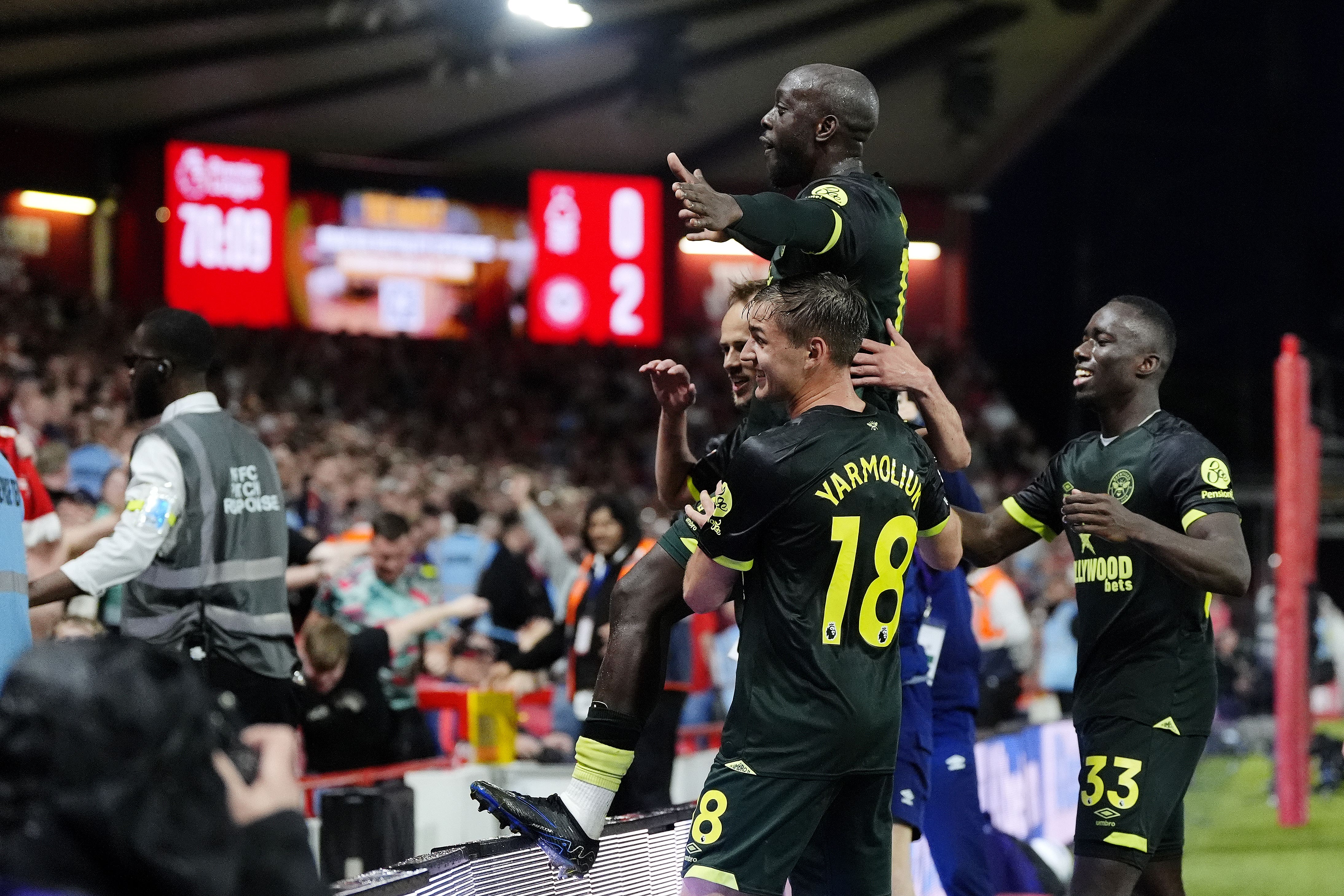 Brentford hurt Nottingham Forest’s Champions League hopes with a 2-0 win at the City Ground (Nick Potts/PA)