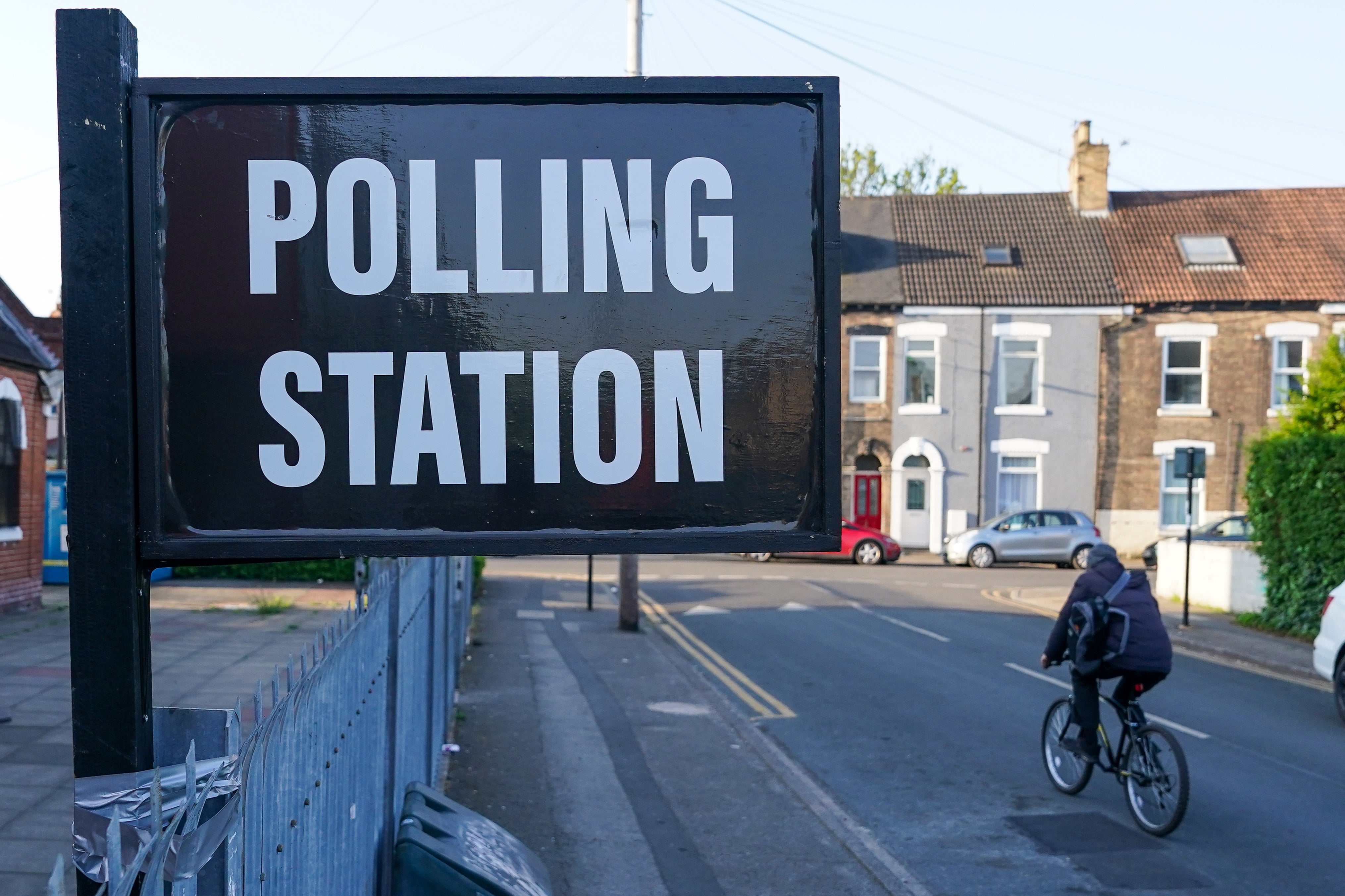 A sign for a polling station in Hull