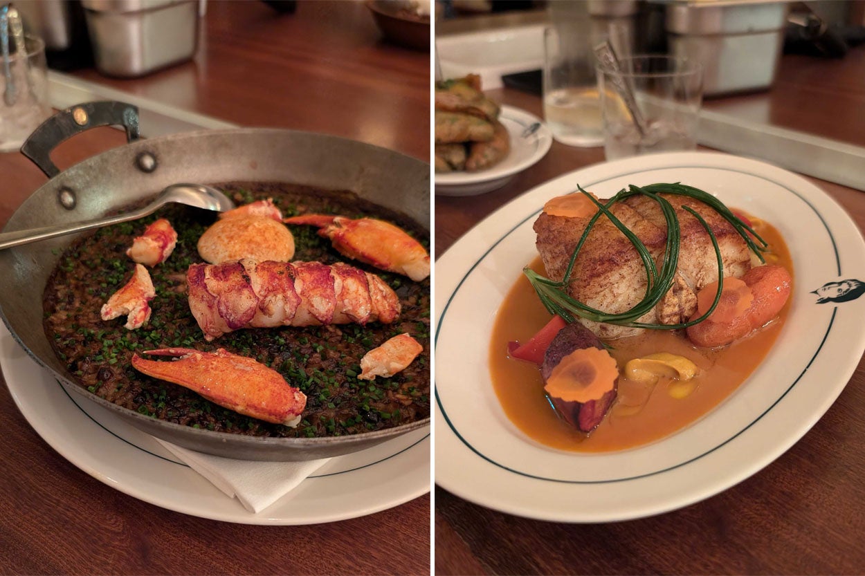 The showstoppers: saffron-laced rice and monkfish in bouillabaisse with a whisper of curry – luxury turned up to 11