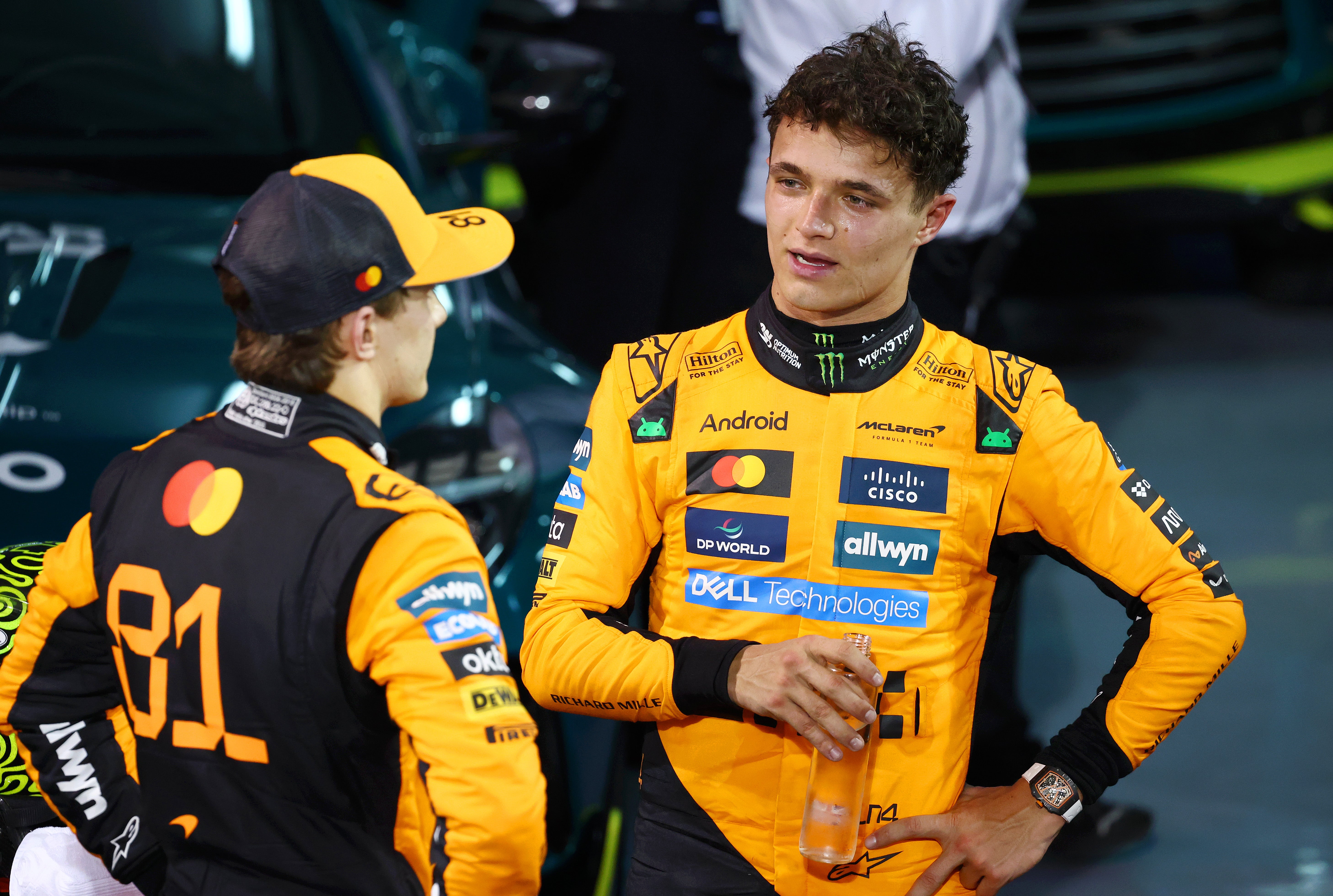 Lando Norris (right) and Oscar Piastri (left) are competing for the 2025 world championship