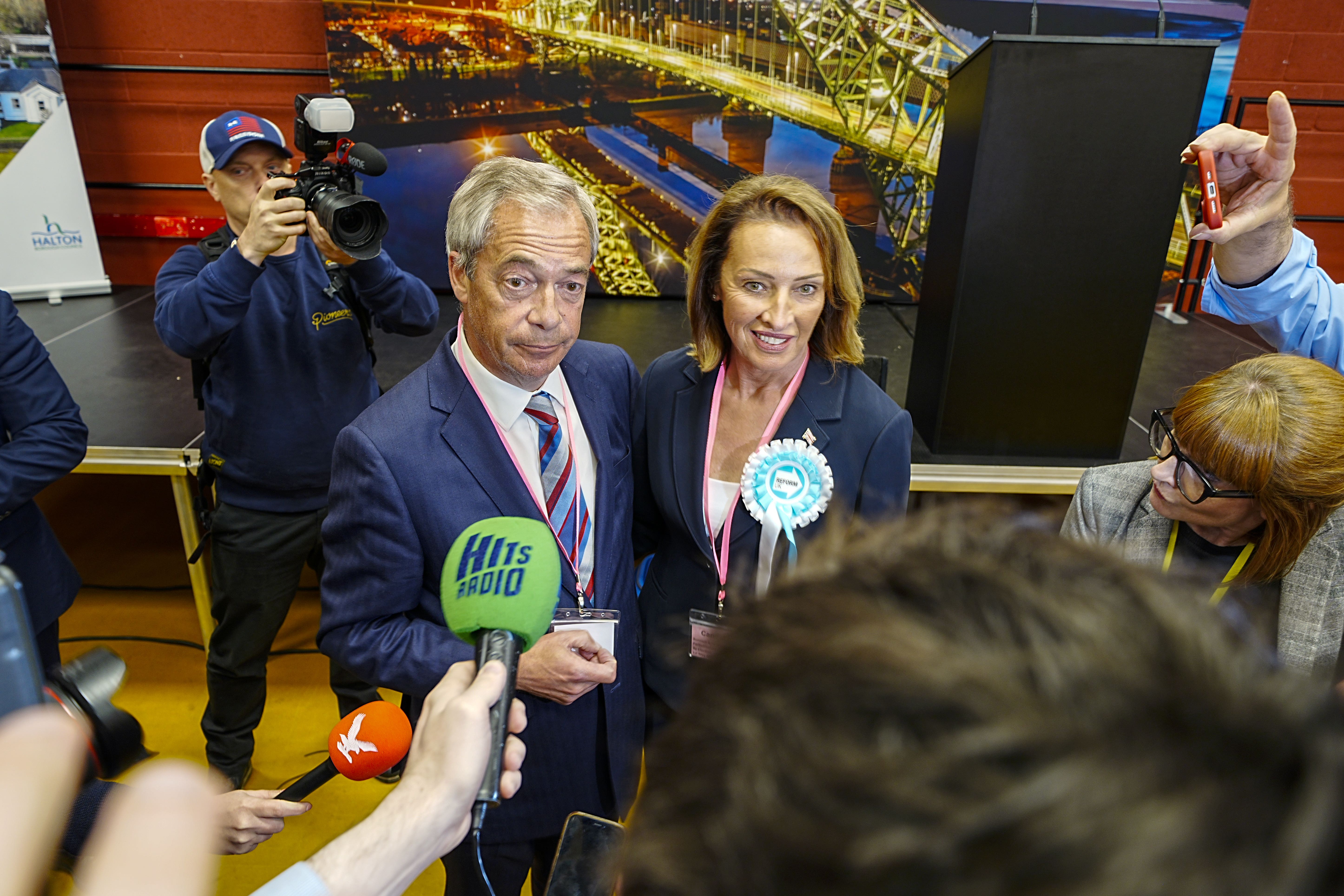 Reform UK’s candidate Sarah Pochin won the Runcorn and Helsby by-election (Peter Byrne/PA)