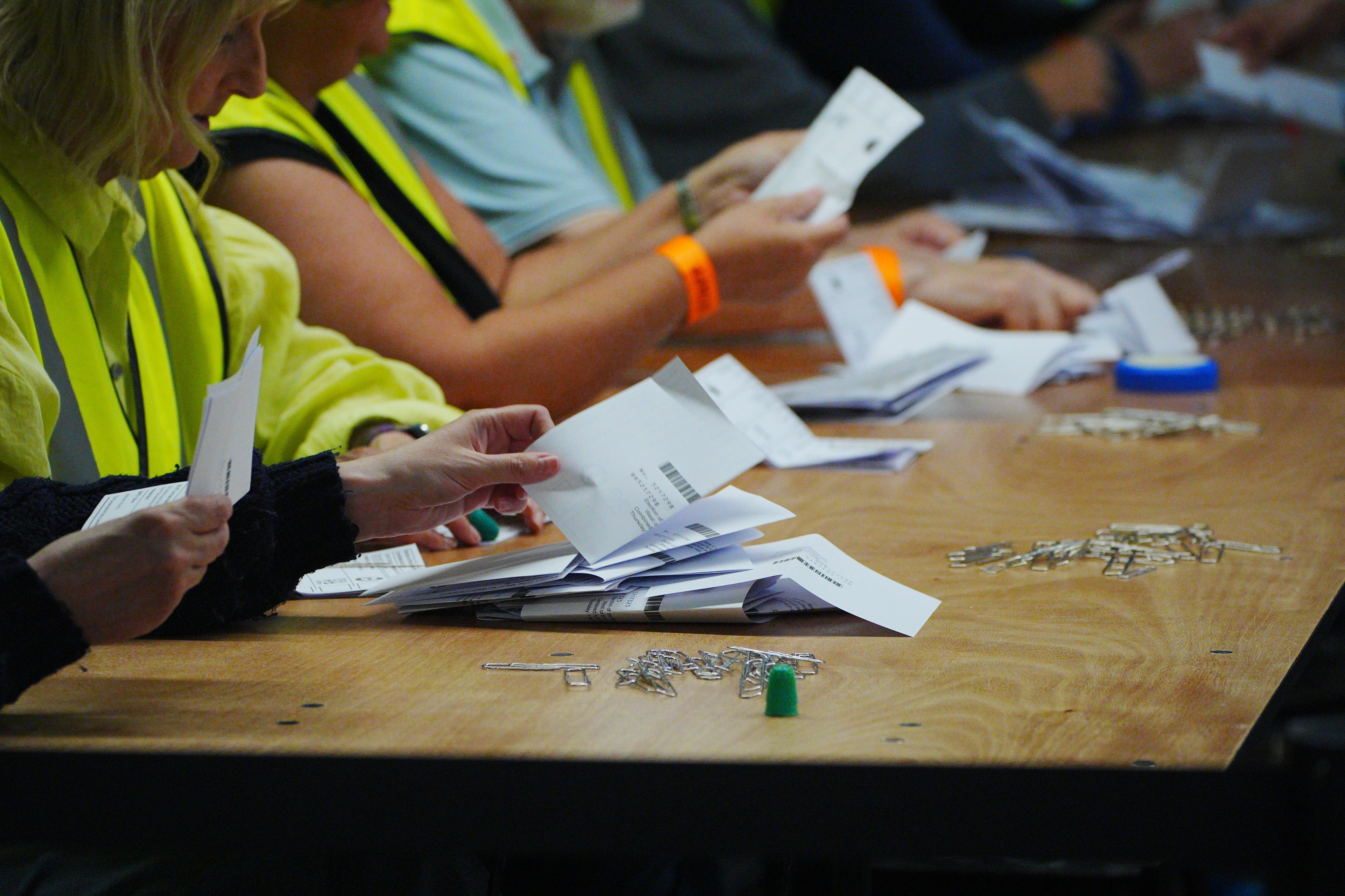 The first results from Thursday’s local and mayoral elections have been declared (Ben Birchall/PA)