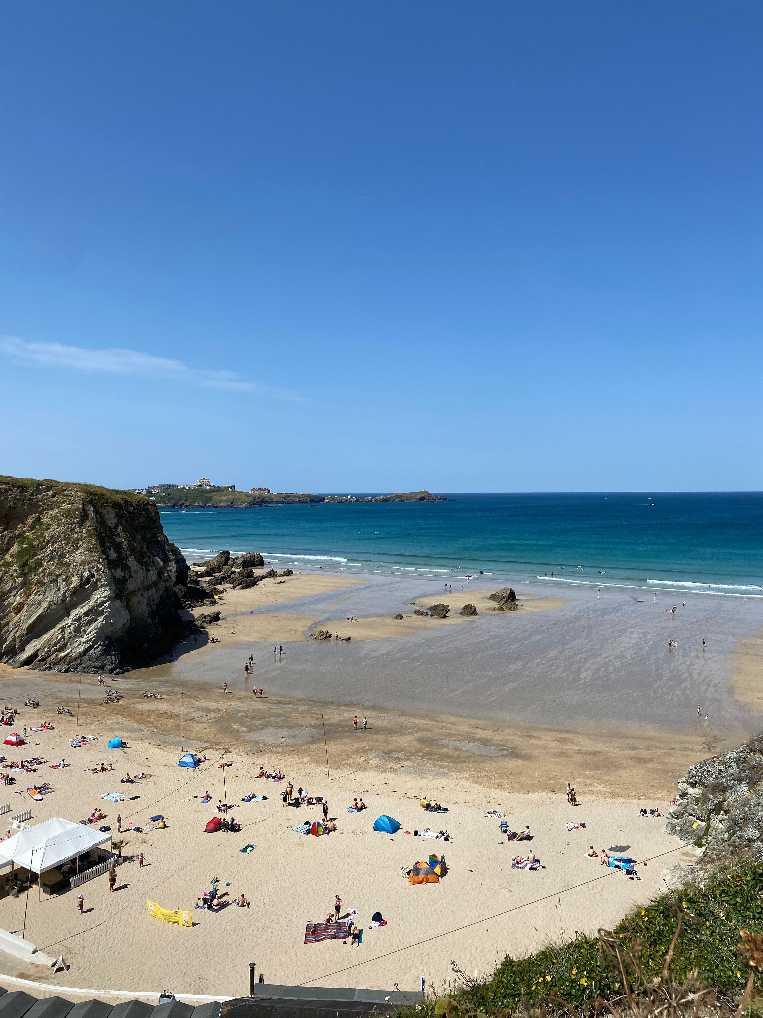 Lusty Glaze beach is a private cove in Newquay, Cornwall