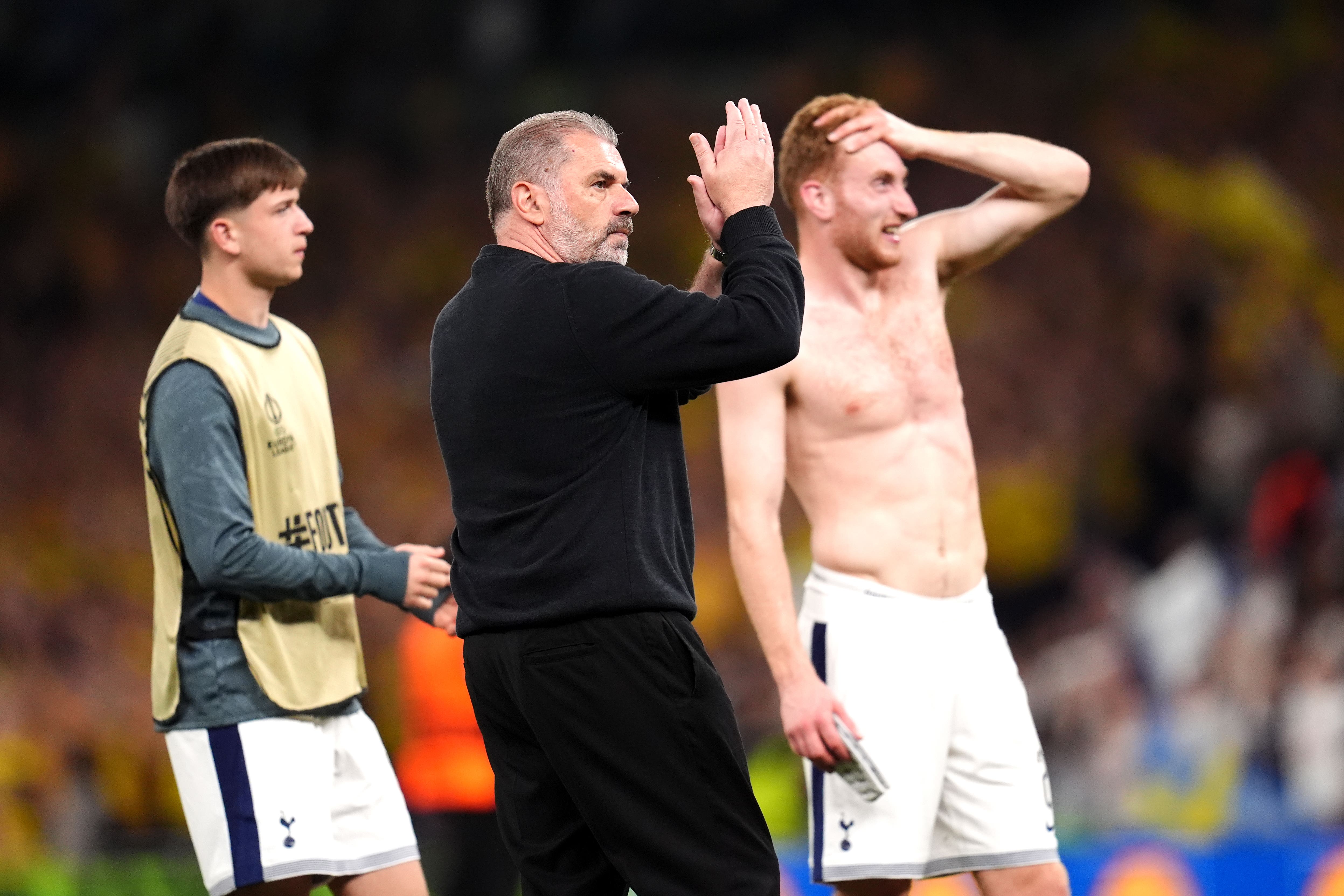 Dejan Kulusevski (right) is confident Tottenham can handle Bodo/Glimt’s artificial surface (John Walton/PA)