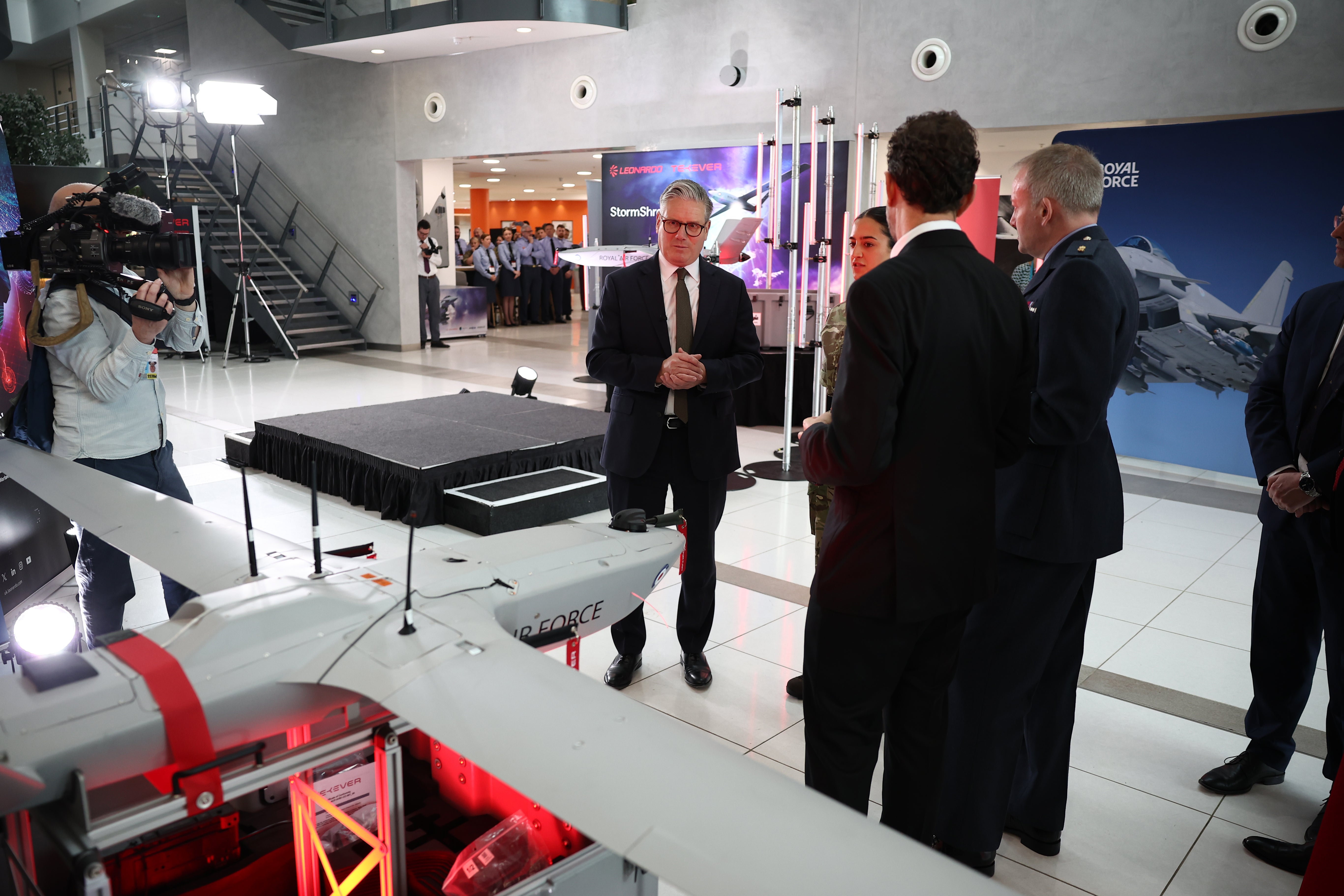 Prime Minister Sir Keir Starmer during a visit to a defence contractor in Bedfordshire