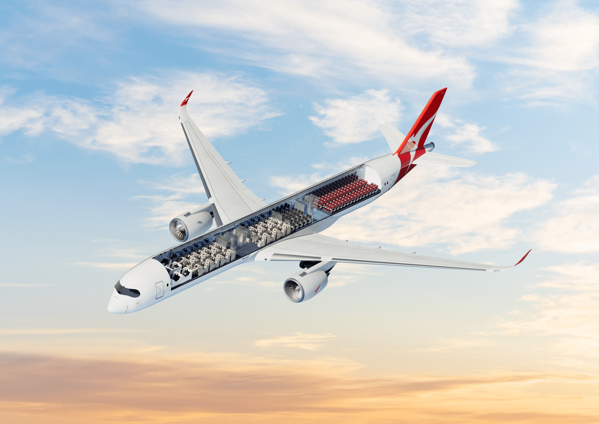 A section of the Sunrise Qantas A350 project