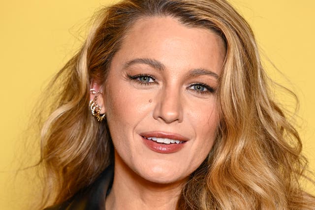 <p>‘Everything goes big: the hair, the costumes, the ripple effect of her mere presence in a movie’: Blake Lively at the London premiere of ‘Another Simple Favour’ last month</p>