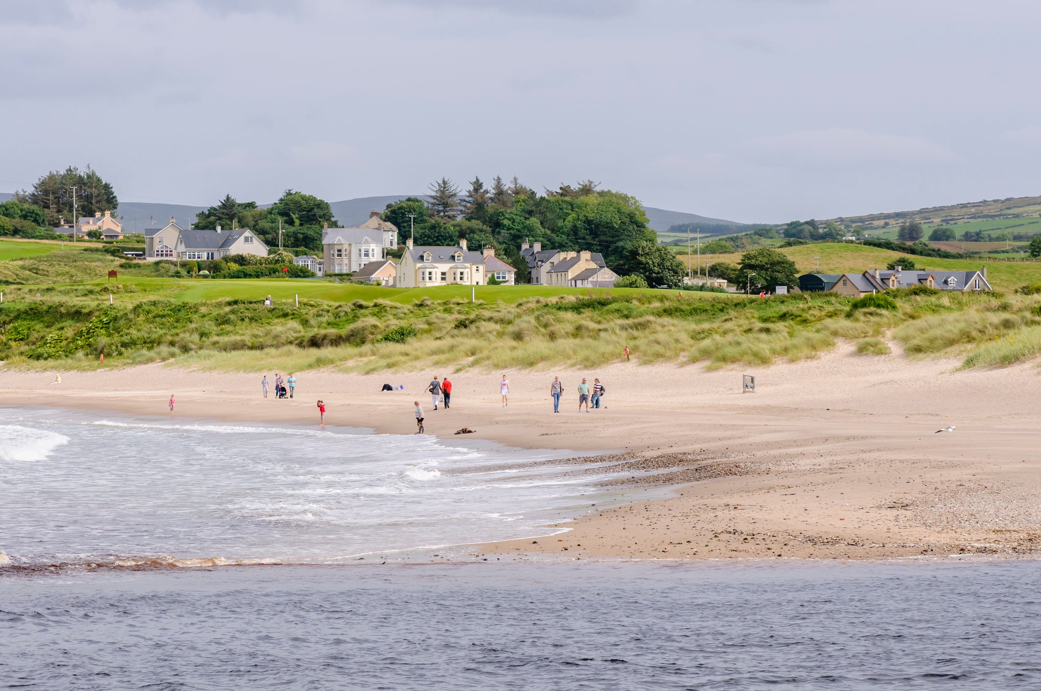 Ballycastle beach has views to the Mull of Kintyre