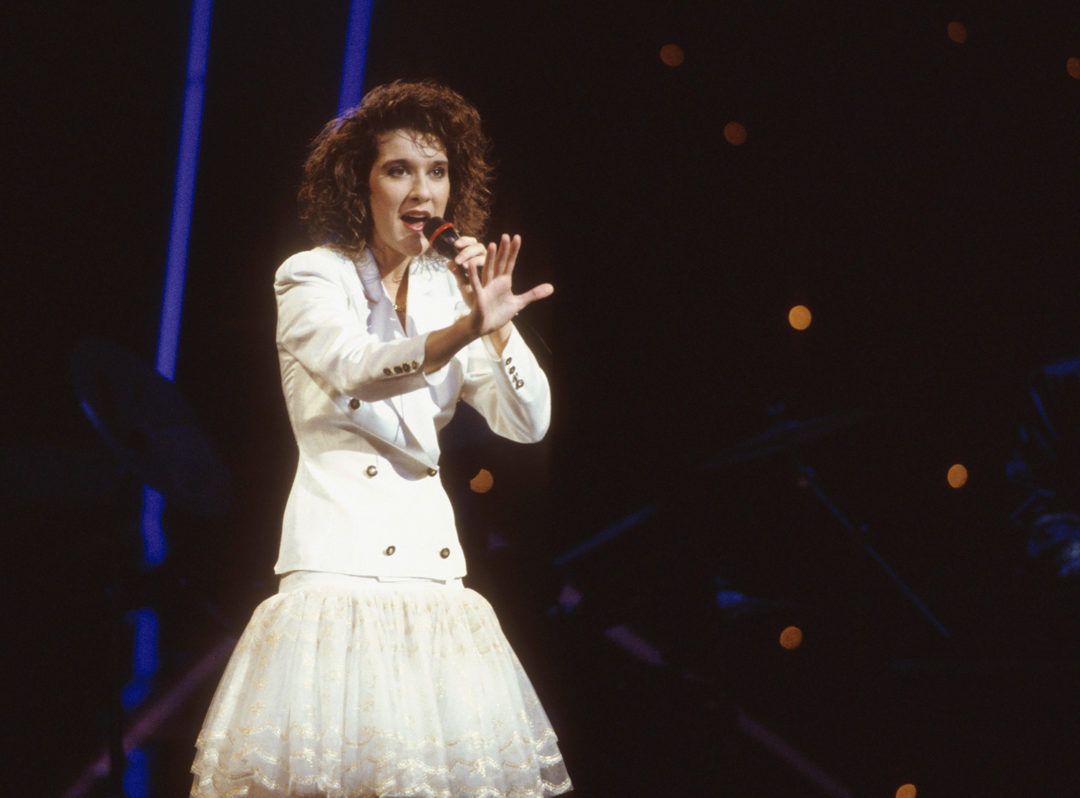 Celine Dion, pictured singing in the competition, is rumoured to be involved in the ceremony