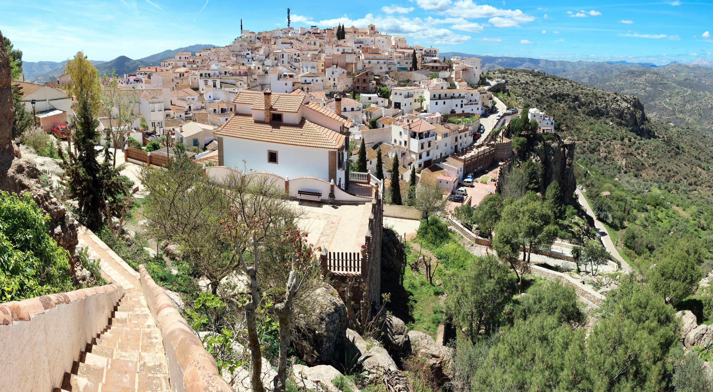 The white village of Comares in Andalusia, Spain