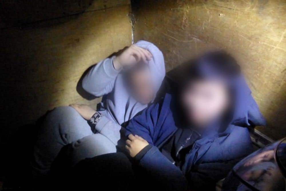 Vietnamese nationals were discovered by Border Force officers hidden under rubbish in an unregistered van. (Home Office/PA)