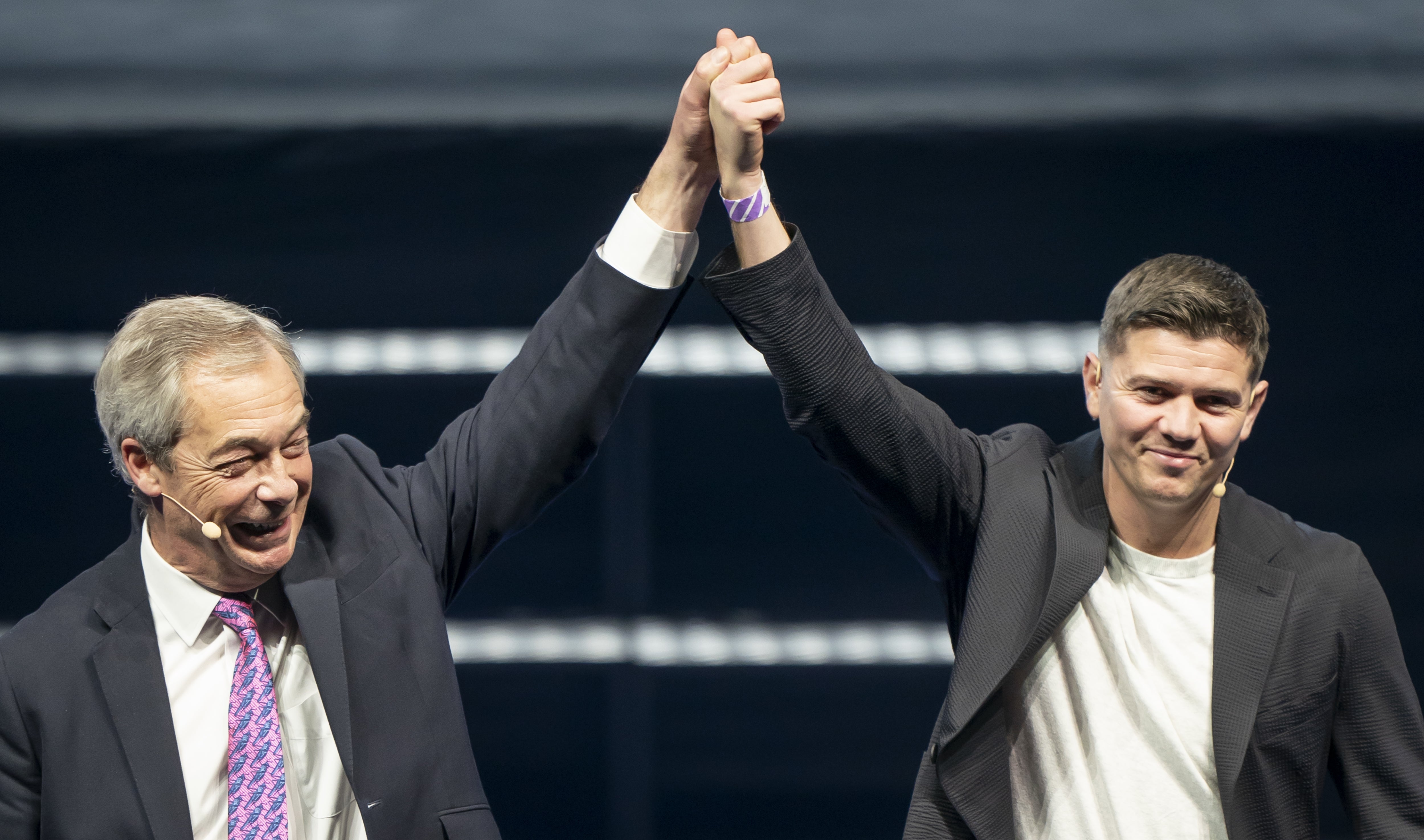 Luke Campbell, right, has linked up with Nigel Farage’s Reform UK (Danny Lawson/PA)